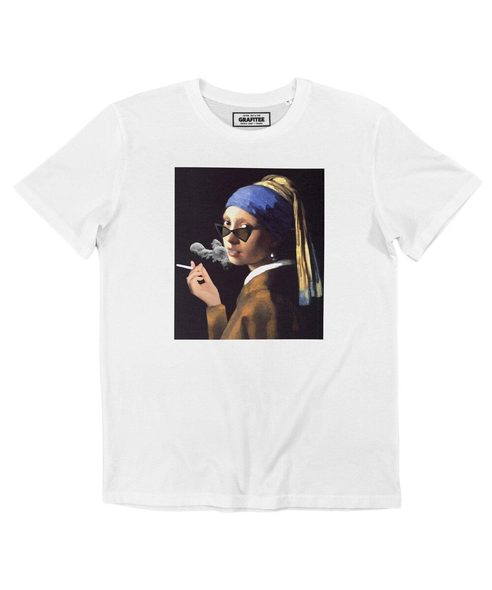 T-shirt La Jeune Fille À La Cigarette Grafitee