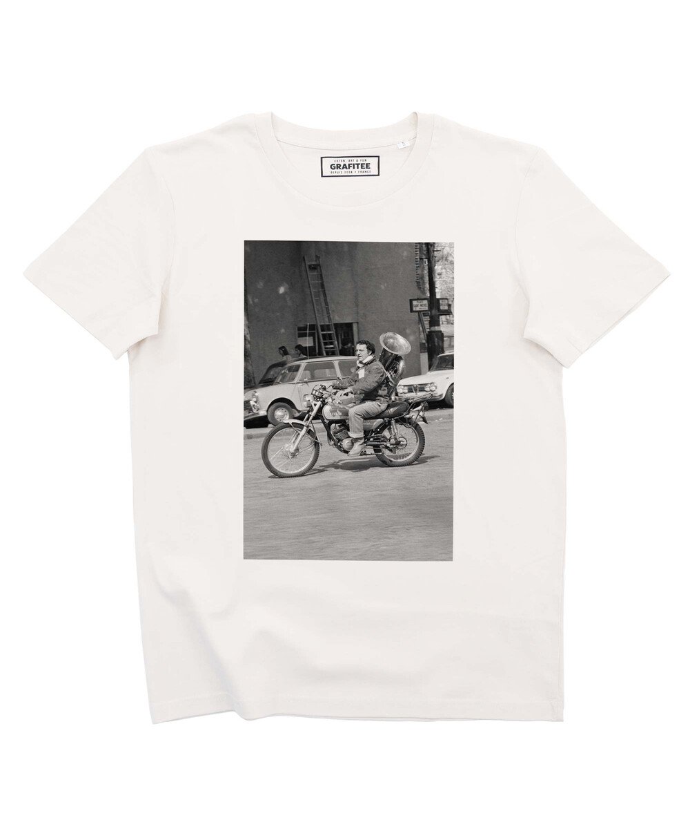 T-shirt Coluche À Moto Grafitee
