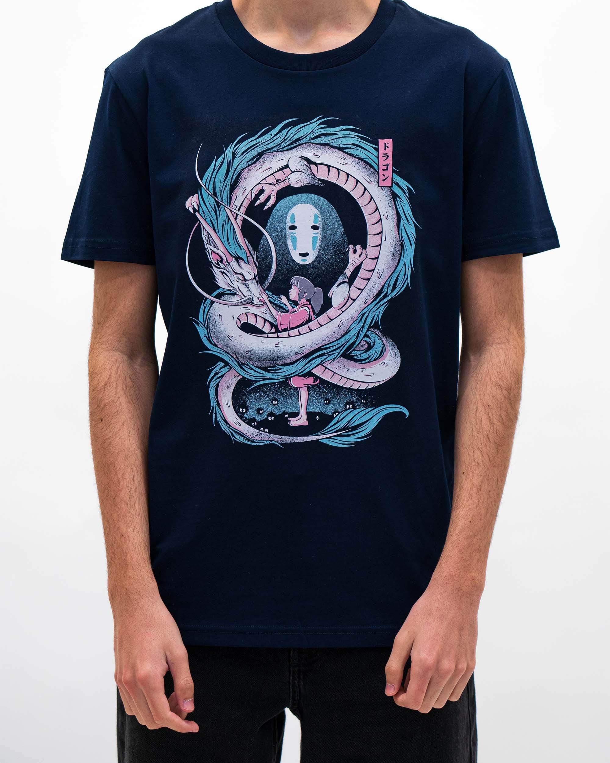 T-shirt Haku Fille et Dragon de couleur Navy par Ilustrata