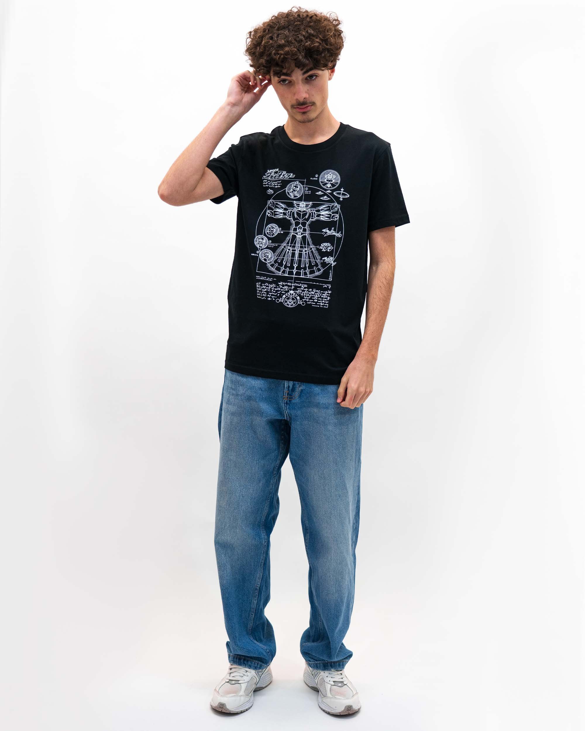 T-shirt Grendizer Blueprint de couleur Noir par yexart