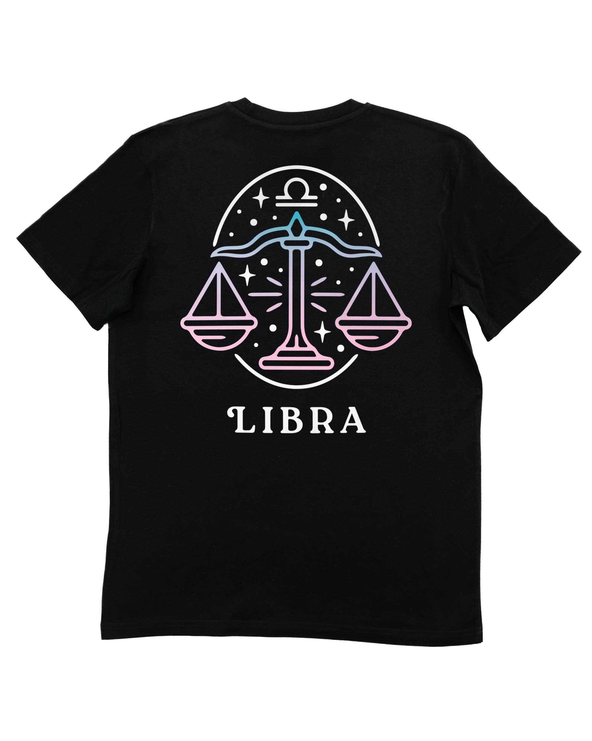 T-shirt Zodiac Libra de couleur Noir