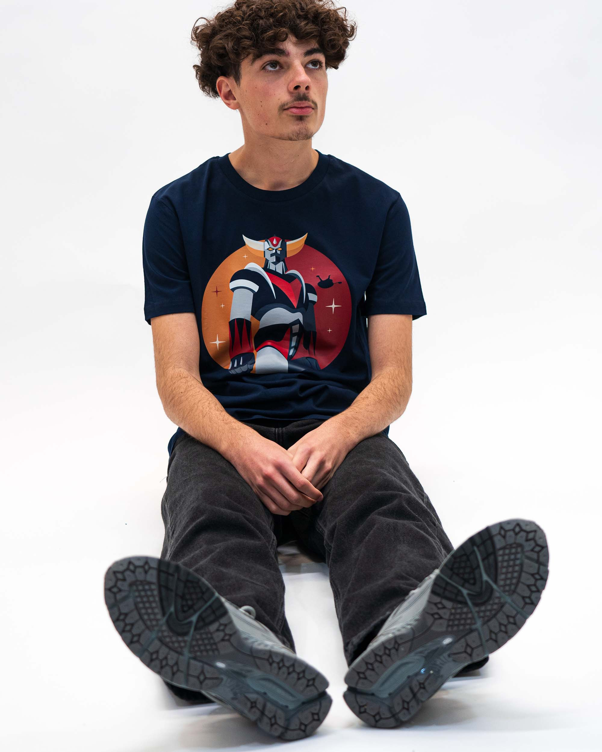 T-shirt Goldorak Anime Icon de couleur Blanc