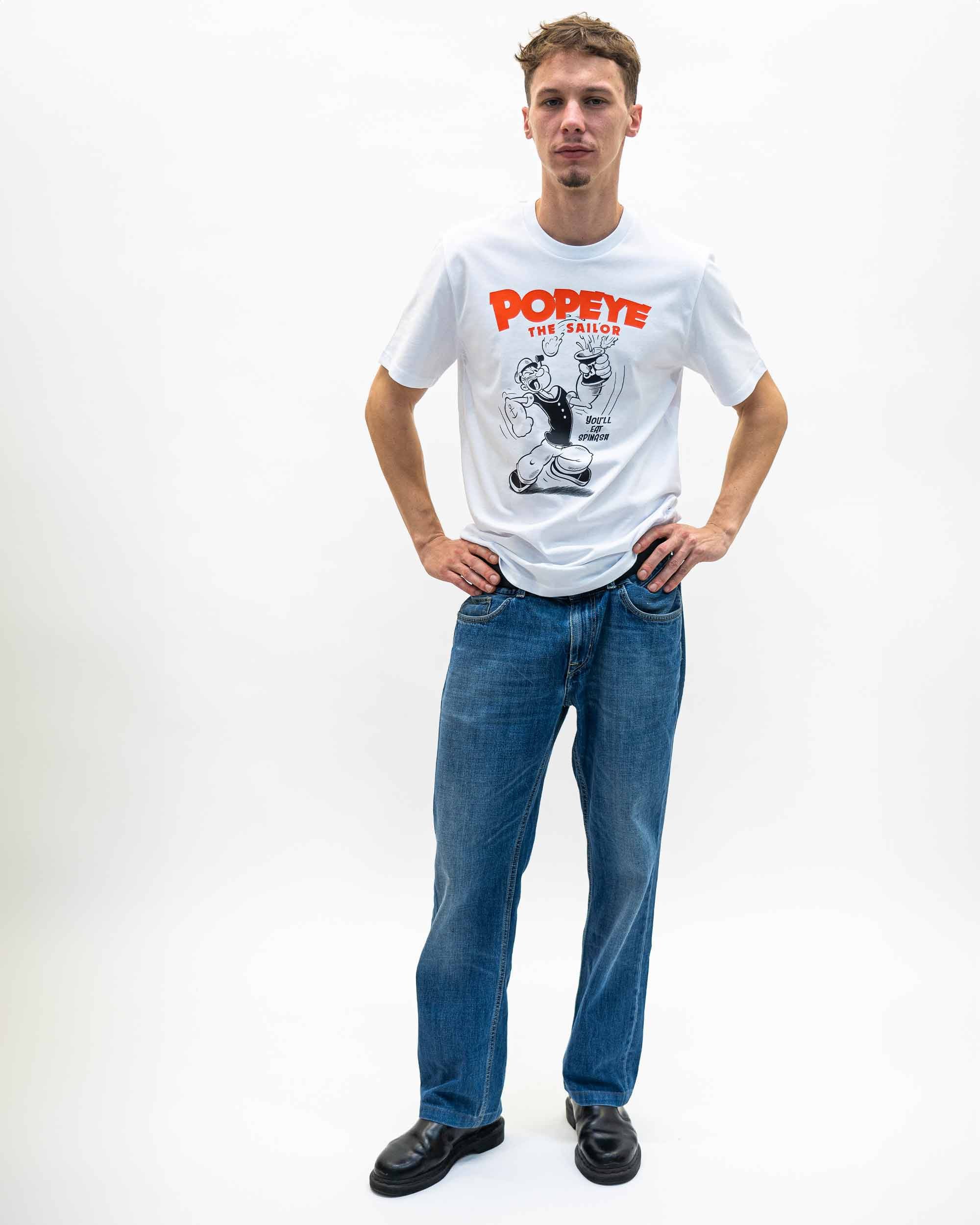 T-shirt Popeye The Sailor de couleur Blanc par Coontak