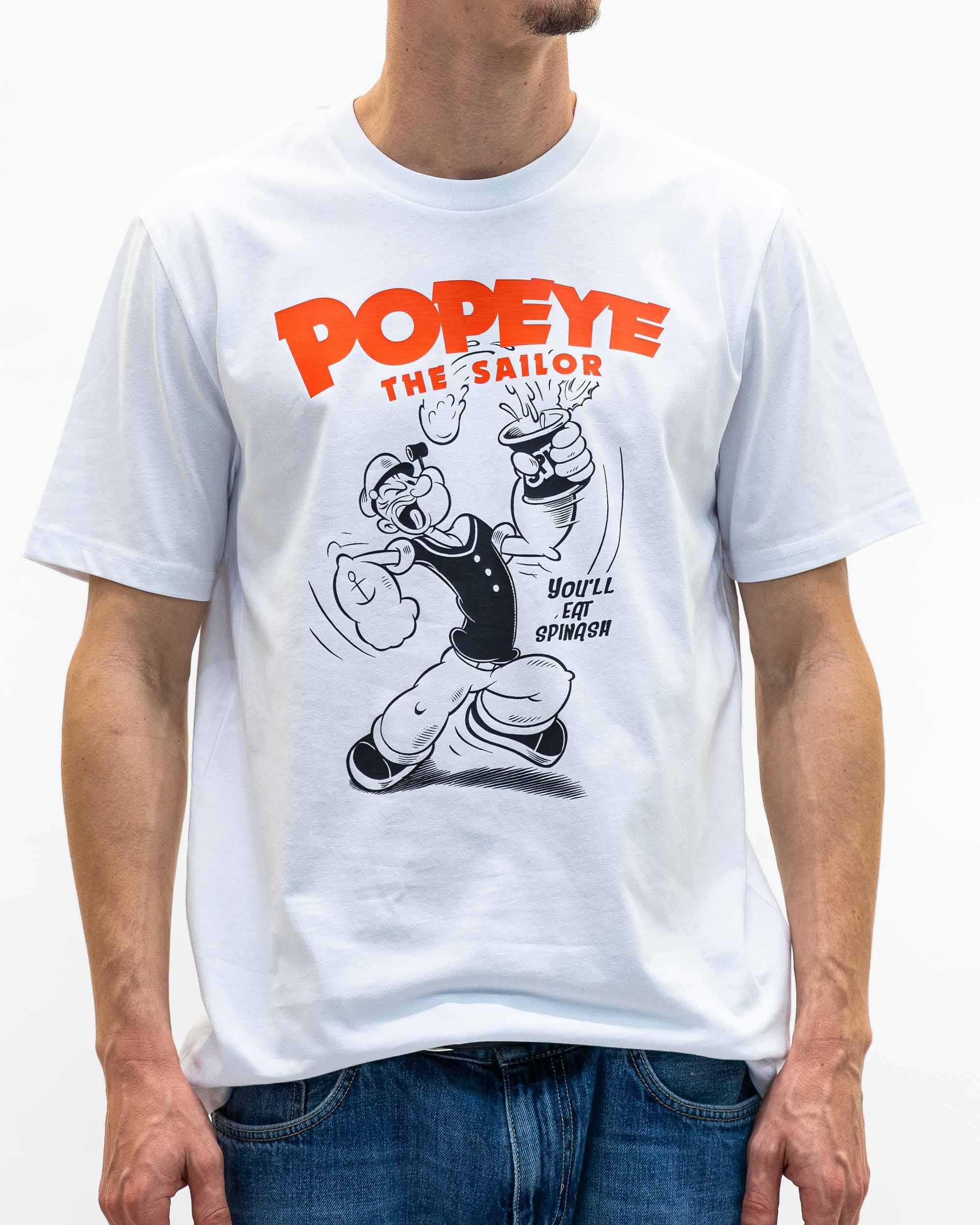 T-shirt Popeye The Sailor de couleur Blanc par Coontak