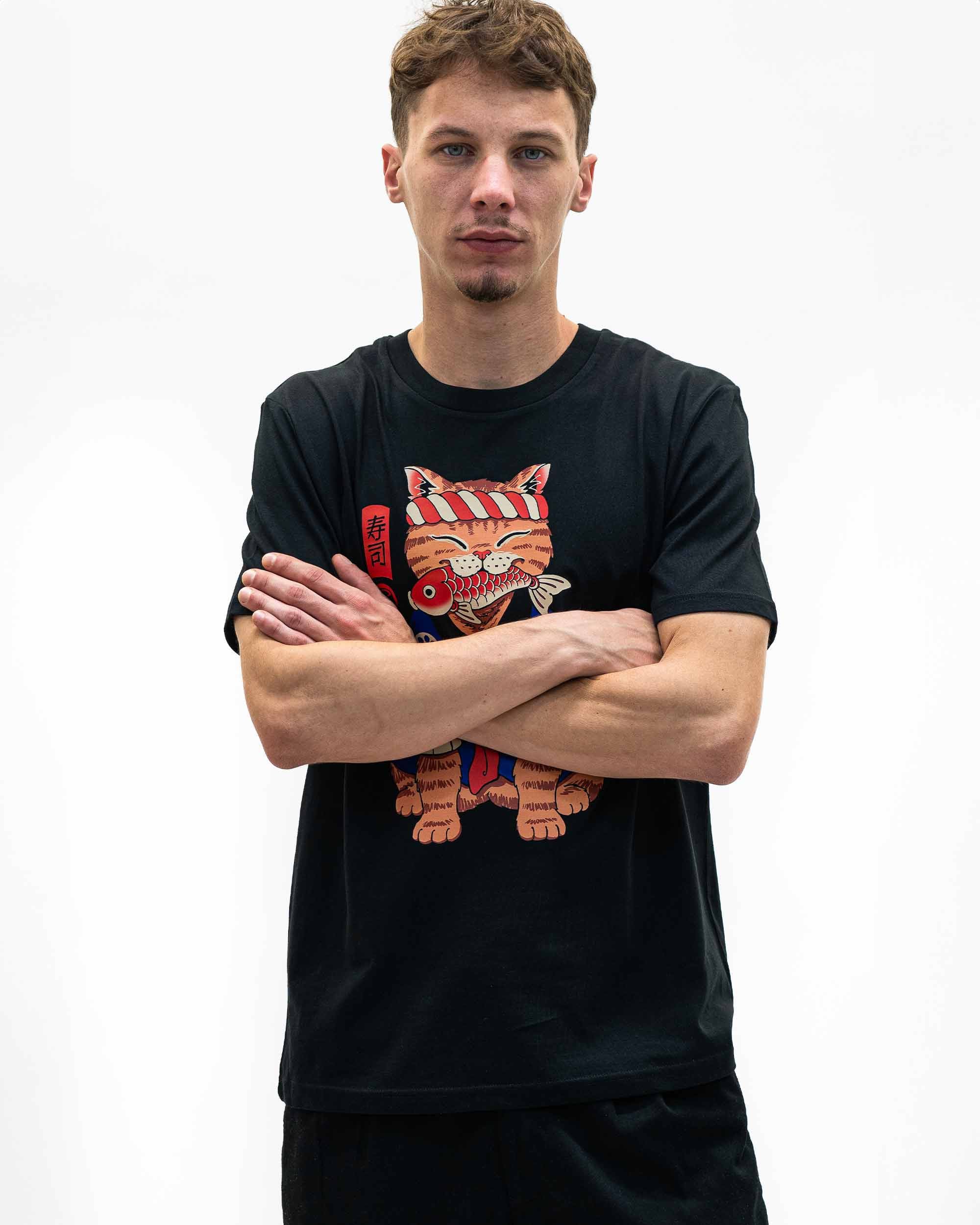 T-shirt Sushi Meowster de couleur Blanc par Vincent Trinidad