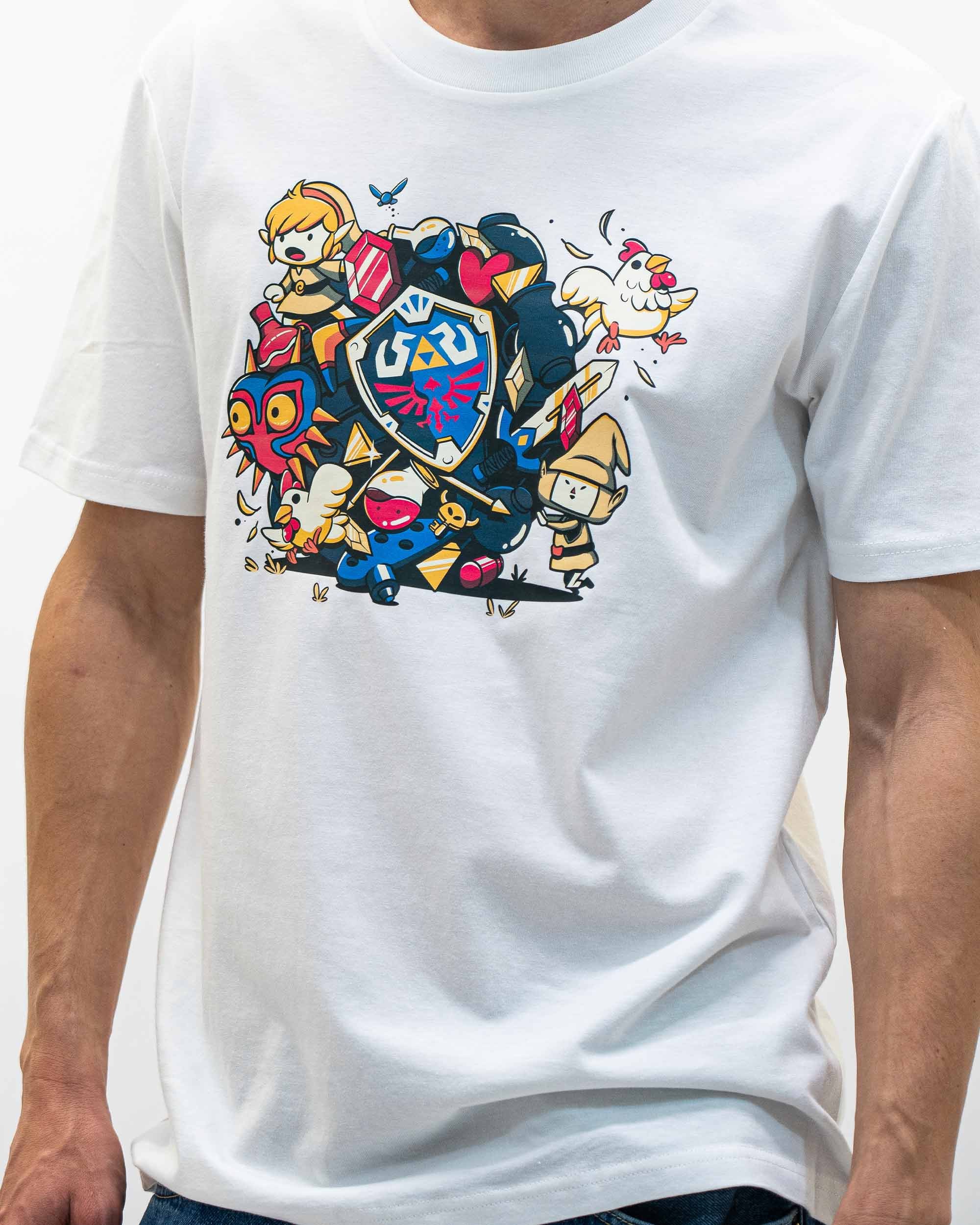 T-shirt Link Katamari de couleur Blanc cassé par Ilustrata