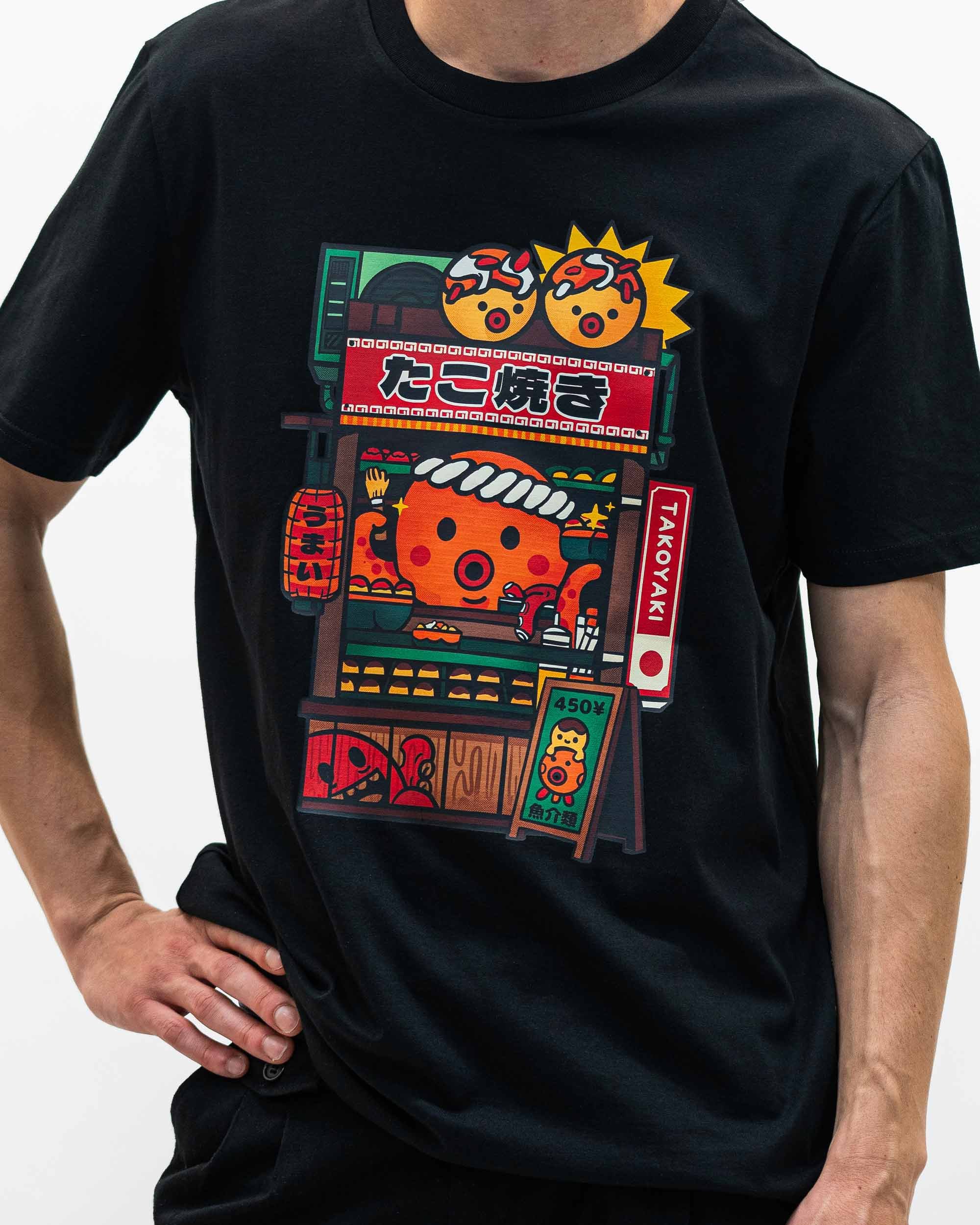 T-shirt Takoyaki Foodstall de couleur Noir