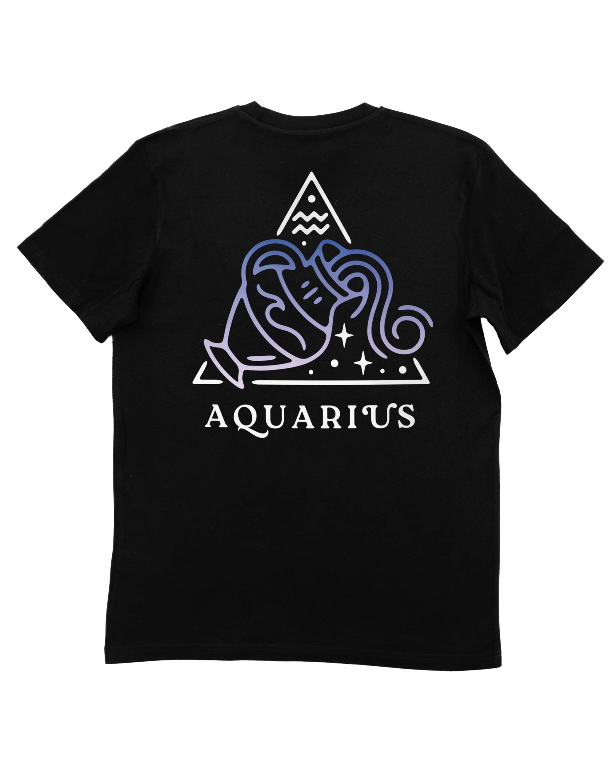 T-shirt Zodiac Aquarius de couleur Noir