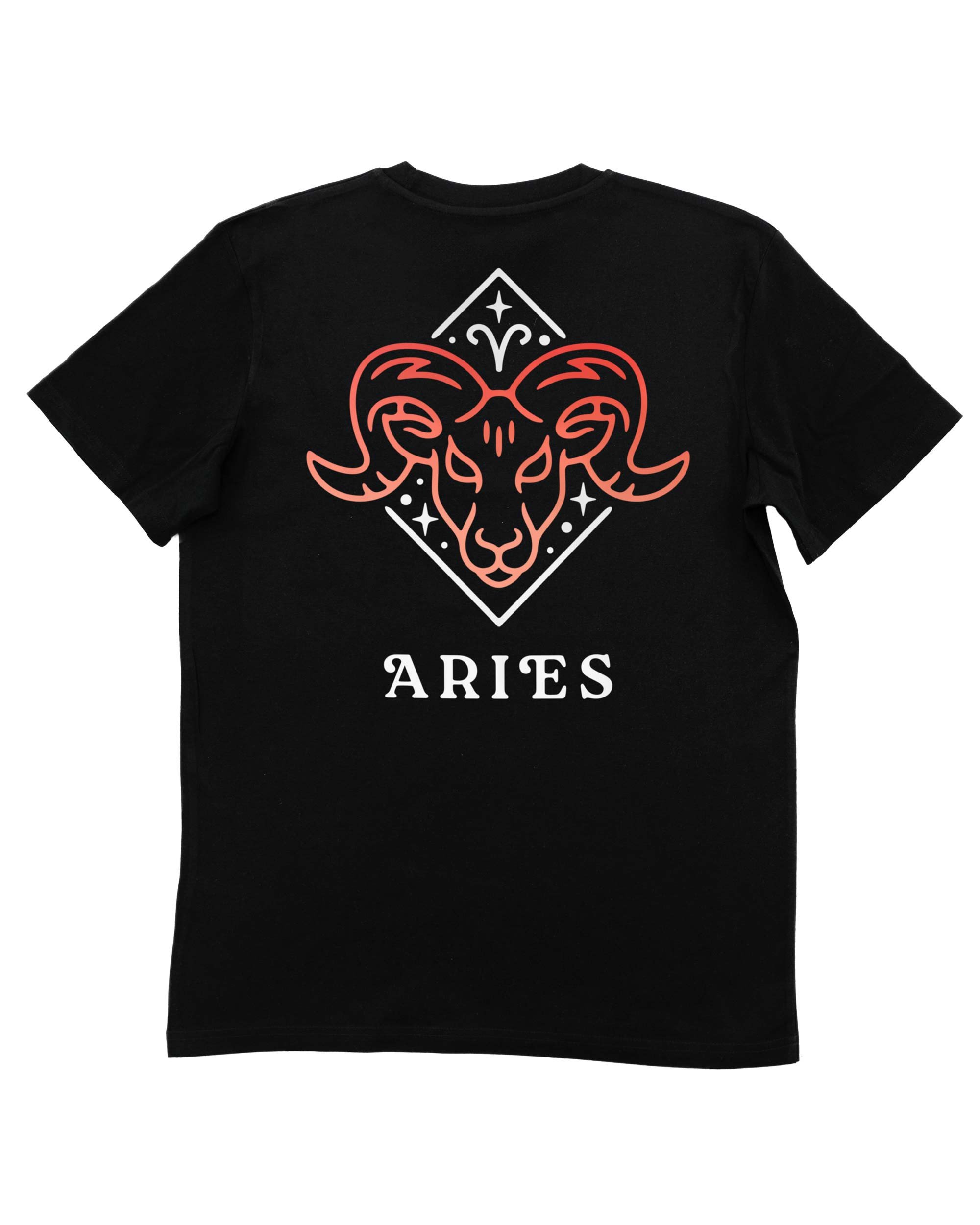 T-shirt Zodiac Aries de couleur Noir