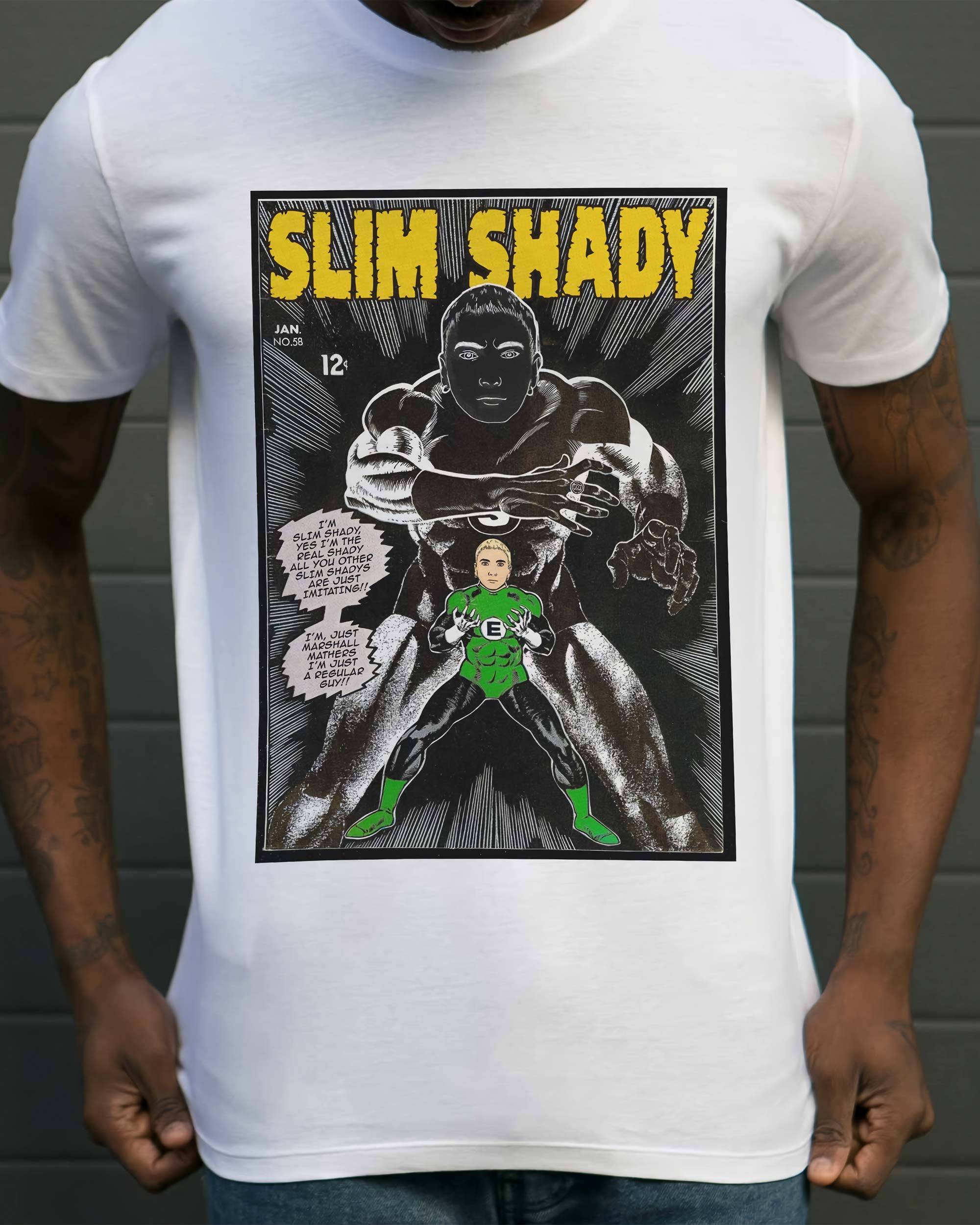 T-shirt Slim Shady (en promo) de couleur Blanc