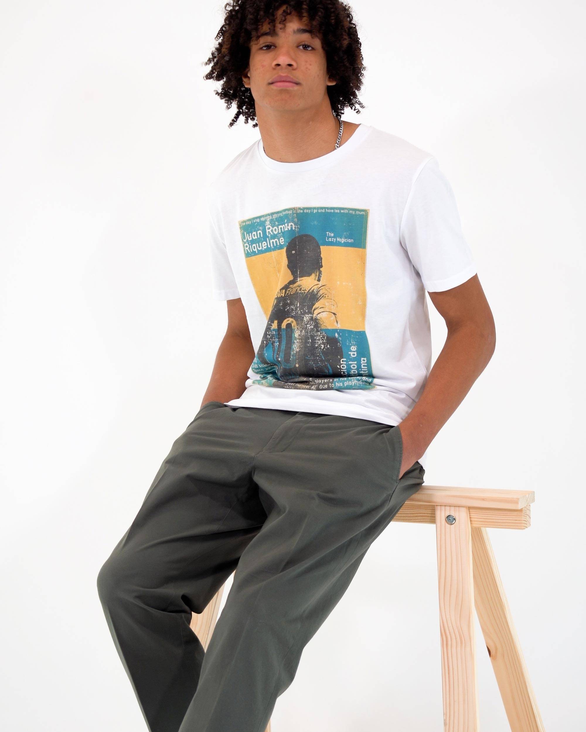 T-shirt Riquelme Boca Juniors (en promo) de couleur Blanc