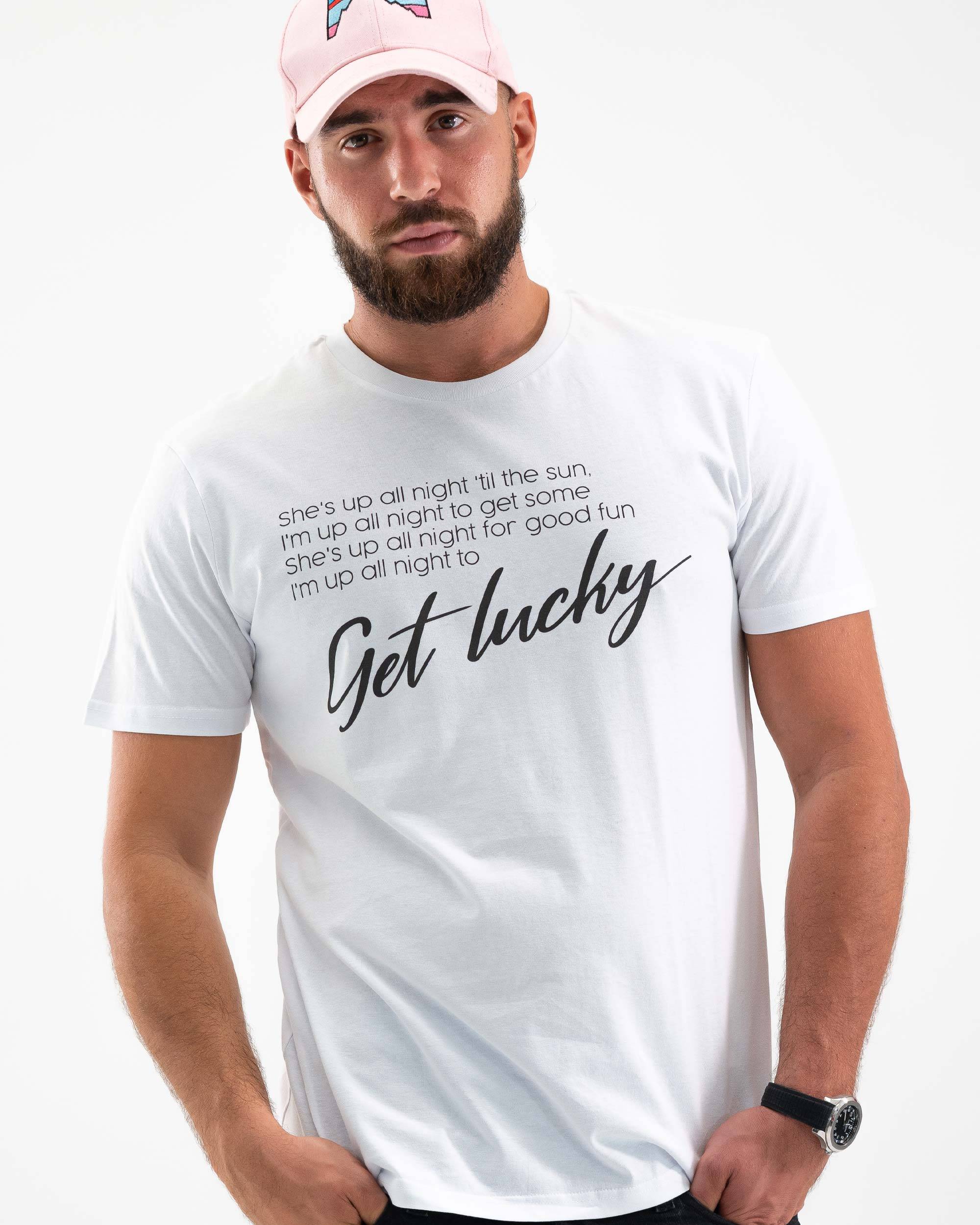 T-shirt Get Lucky Tune (en promo) de couleur Blanc