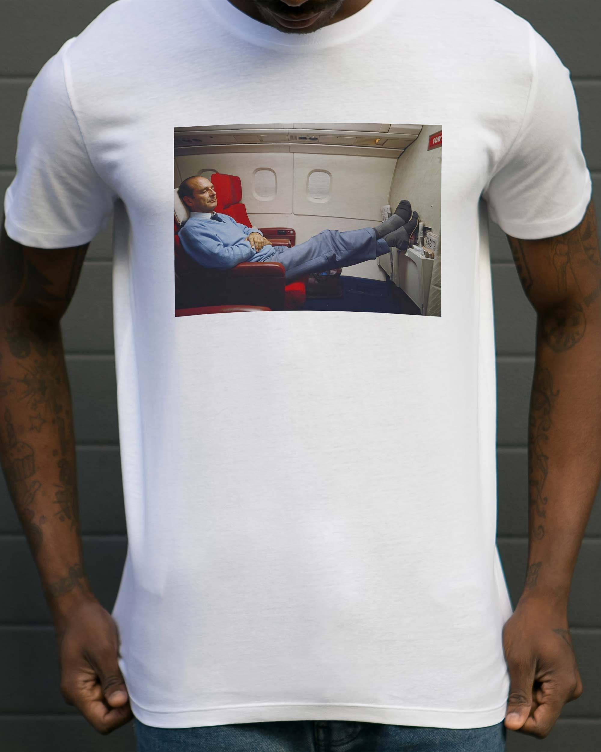 T-shirt Chirac Avion (en promo) de couleur Blanc