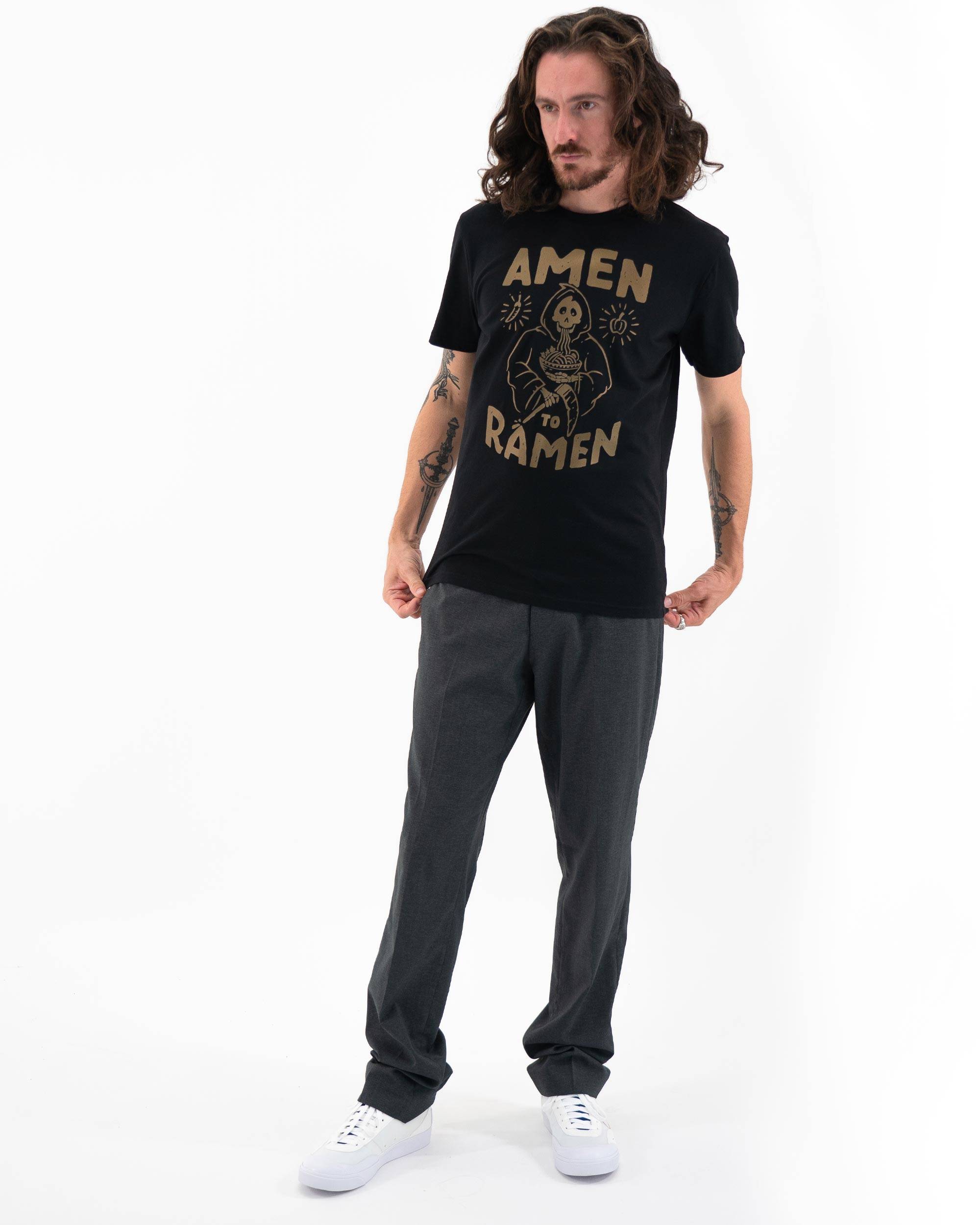 T-shirt Amen to Ramen (en promo) de couleur Noir