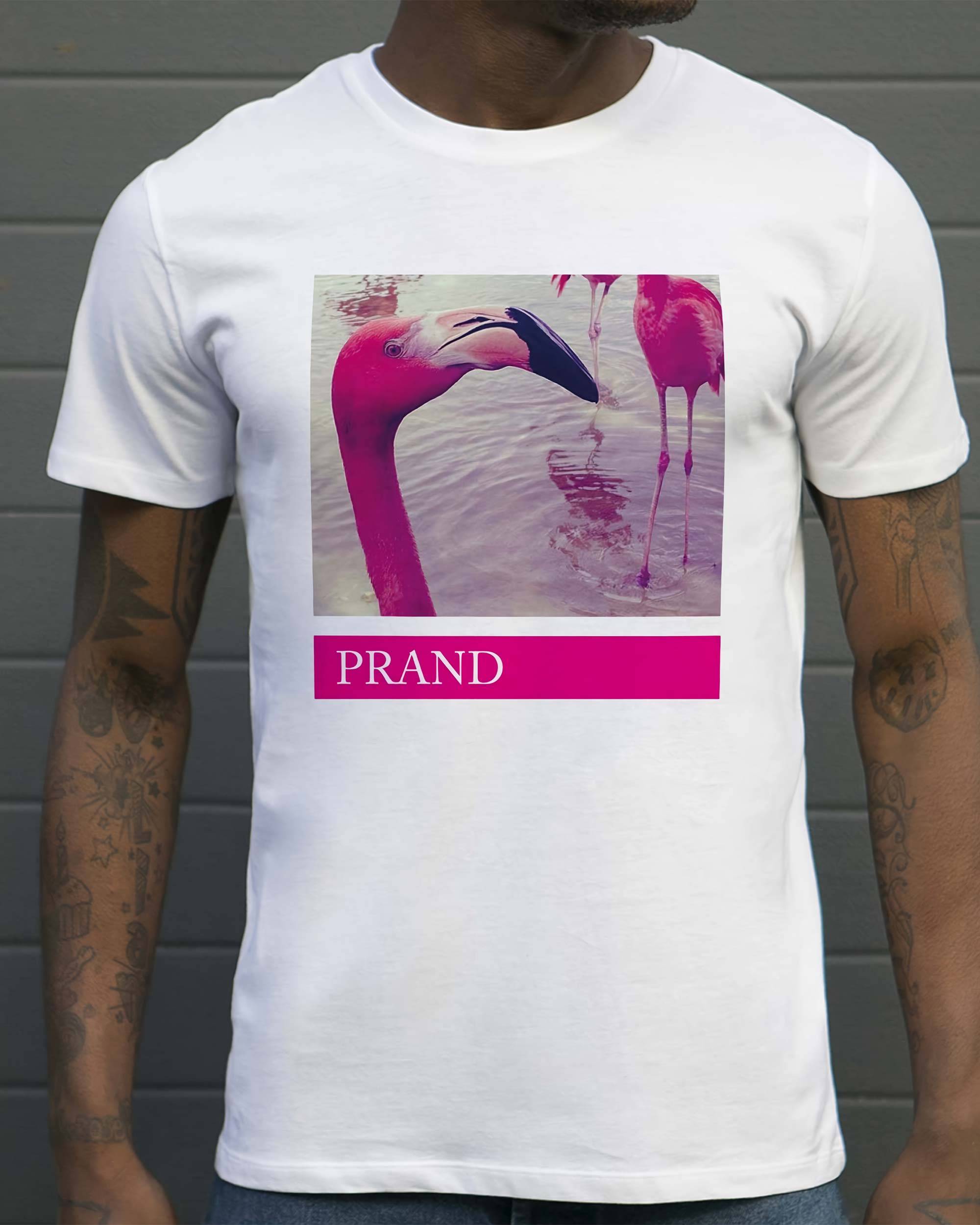 T-shirt Flamant Rose (en promo) de couleur Blanc