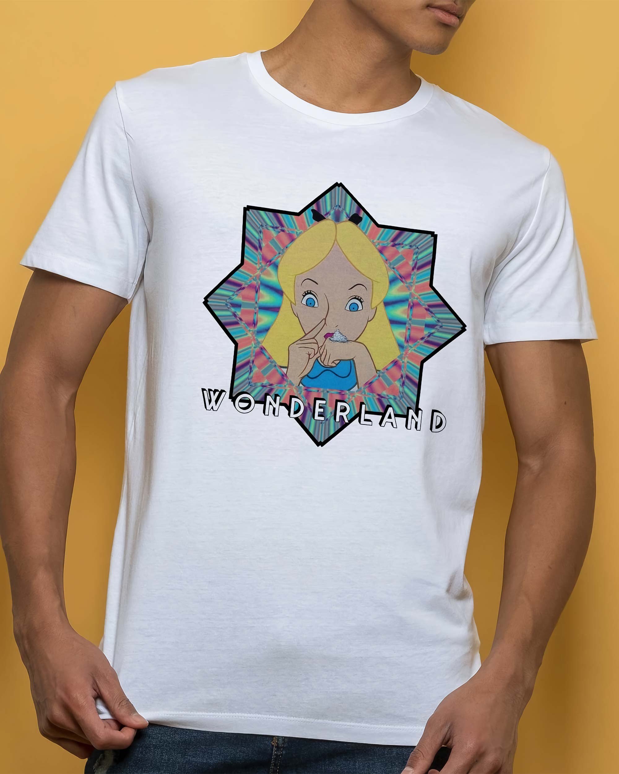 T-shirt Alice au Pays de la Cocaïne (en promo) de couleur Blanc