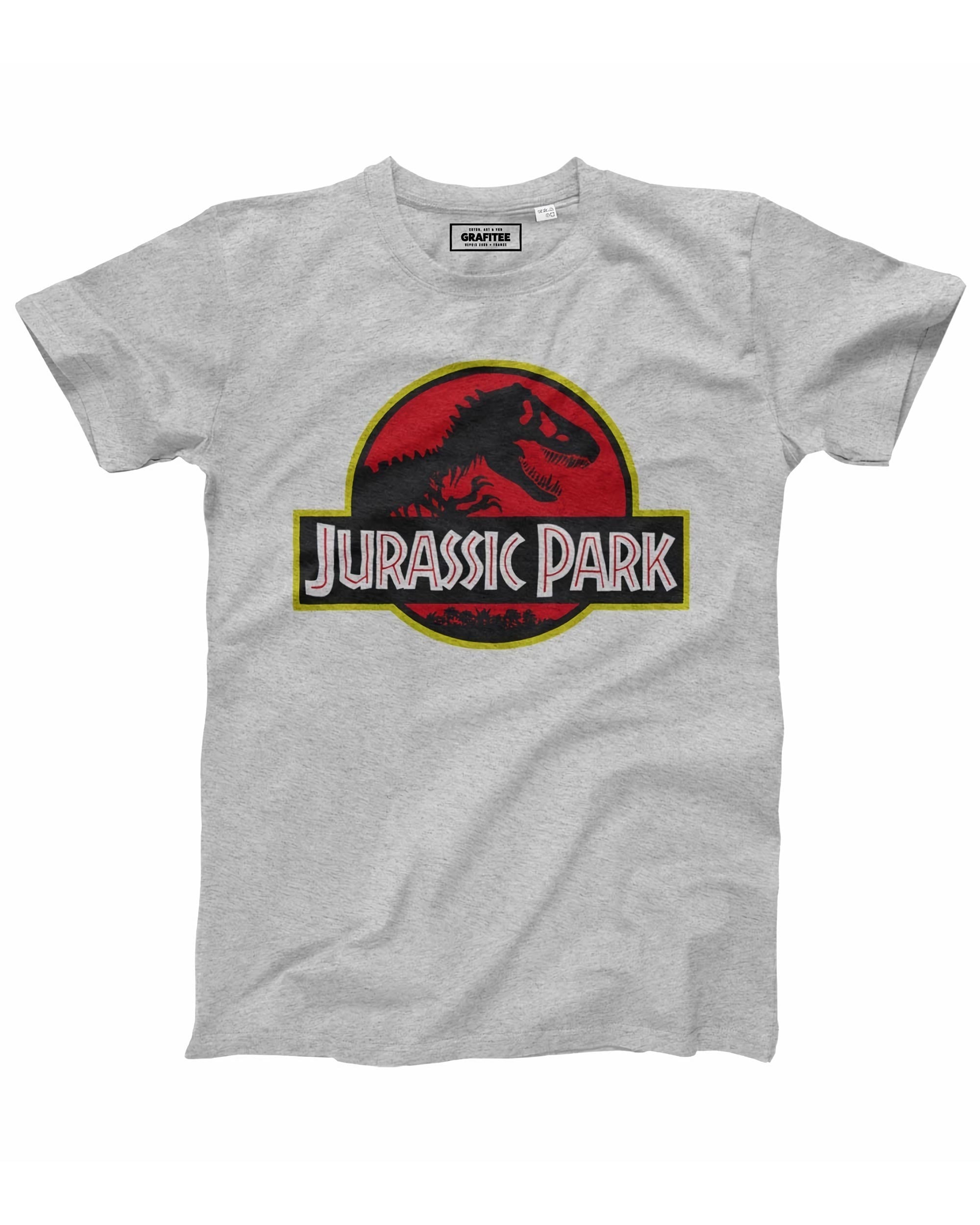 T-shirt Logo Jurassic Park (en promo) de couleur Blanc