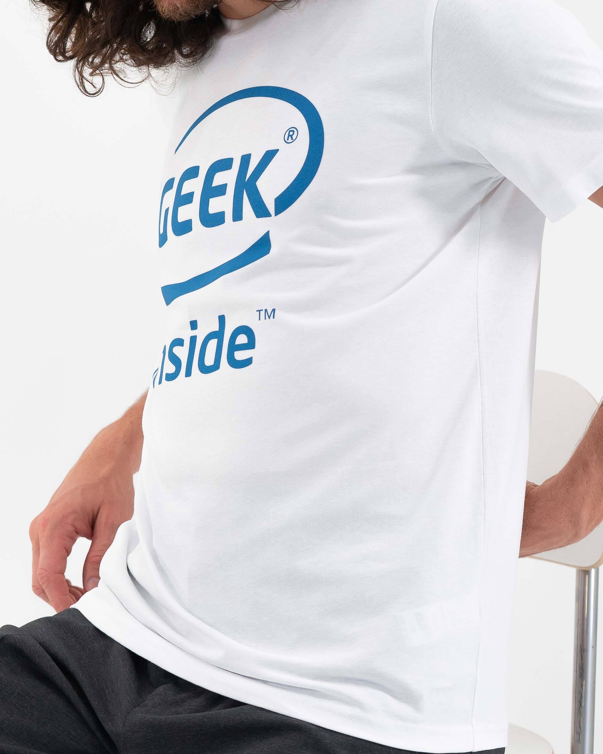 T-shirt Geek Inside (en promo) de couleur Blanc