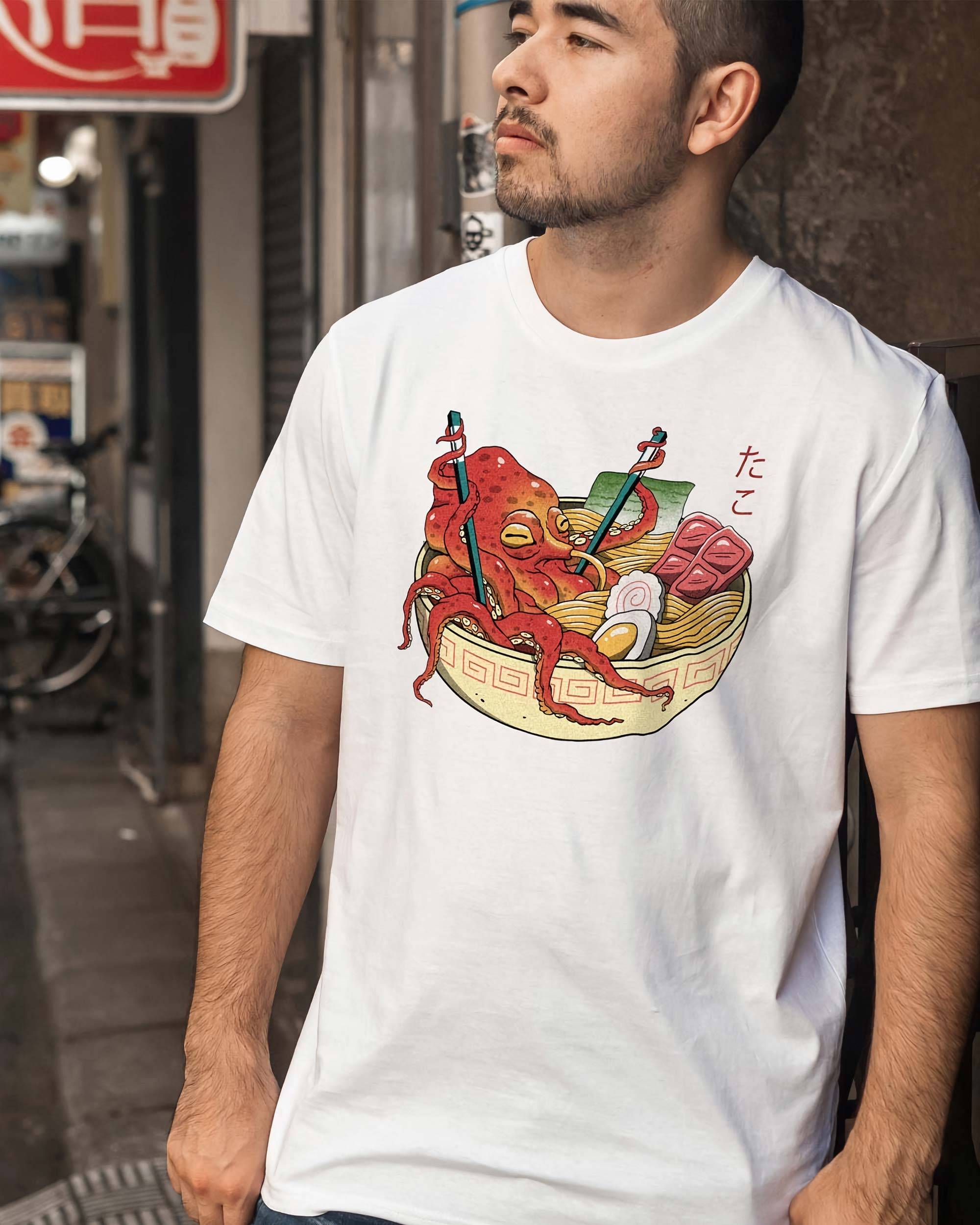 T-shirt Tako Ramen (en promo) de couleur Blanc