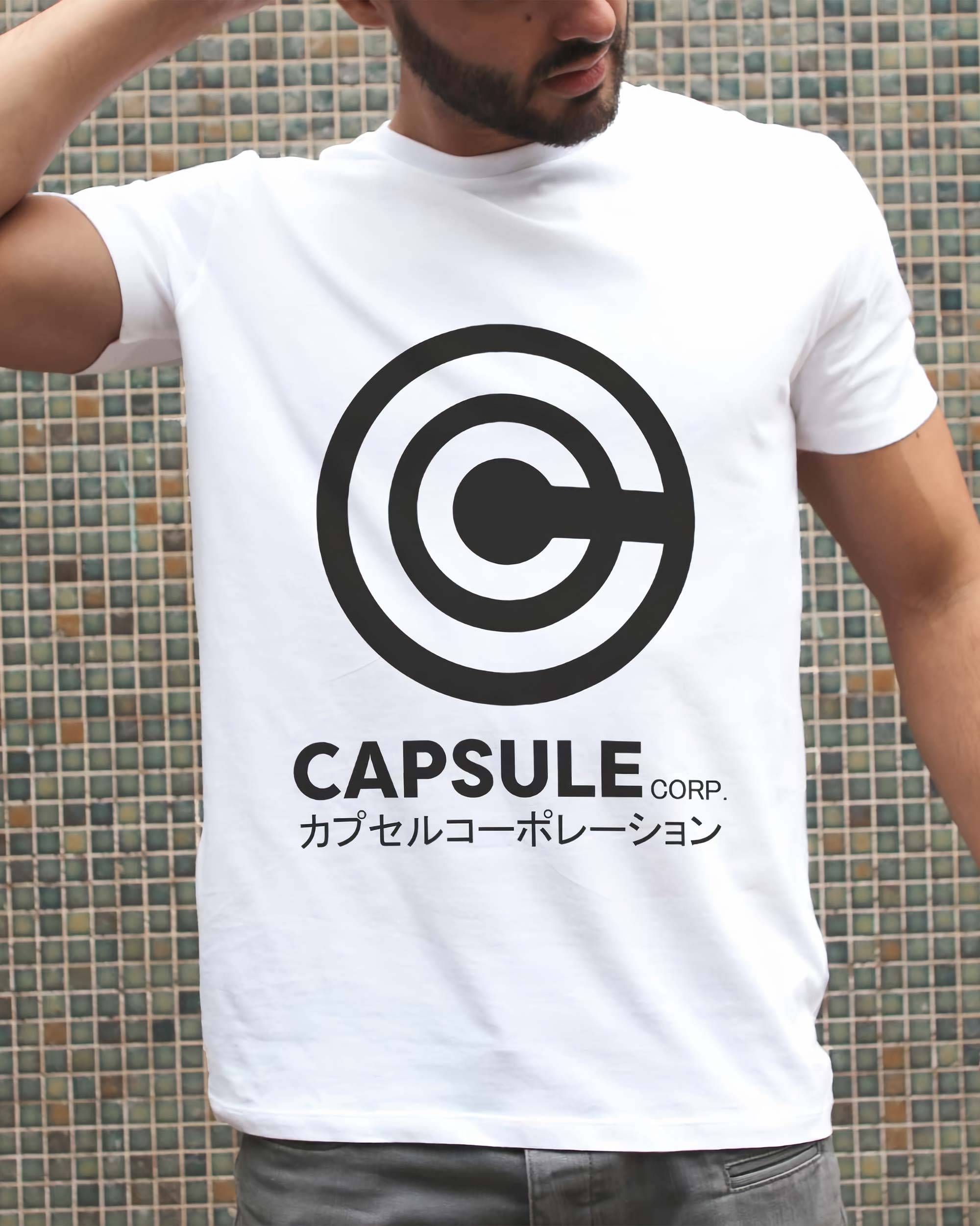 T-shirt Capsule Corp (en promo) de couleur Blanc