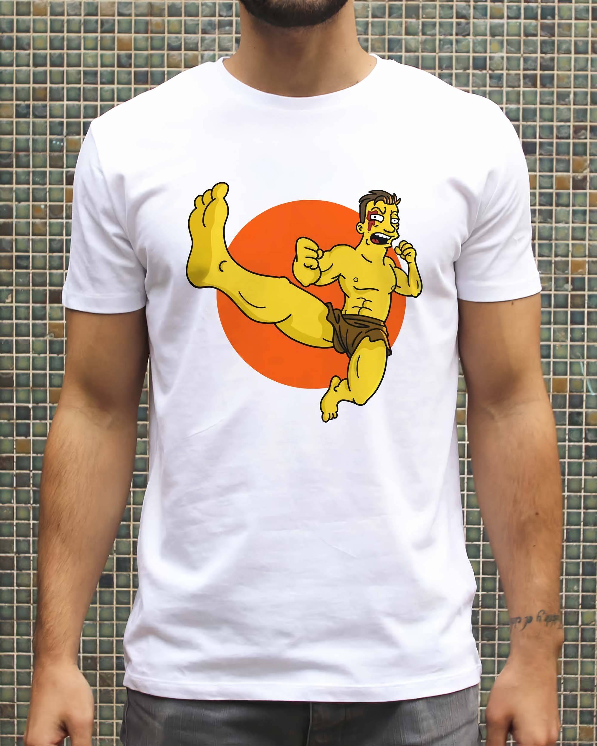 T-shirt Van Damme Simpsonized (en promo) de couleur Blanc