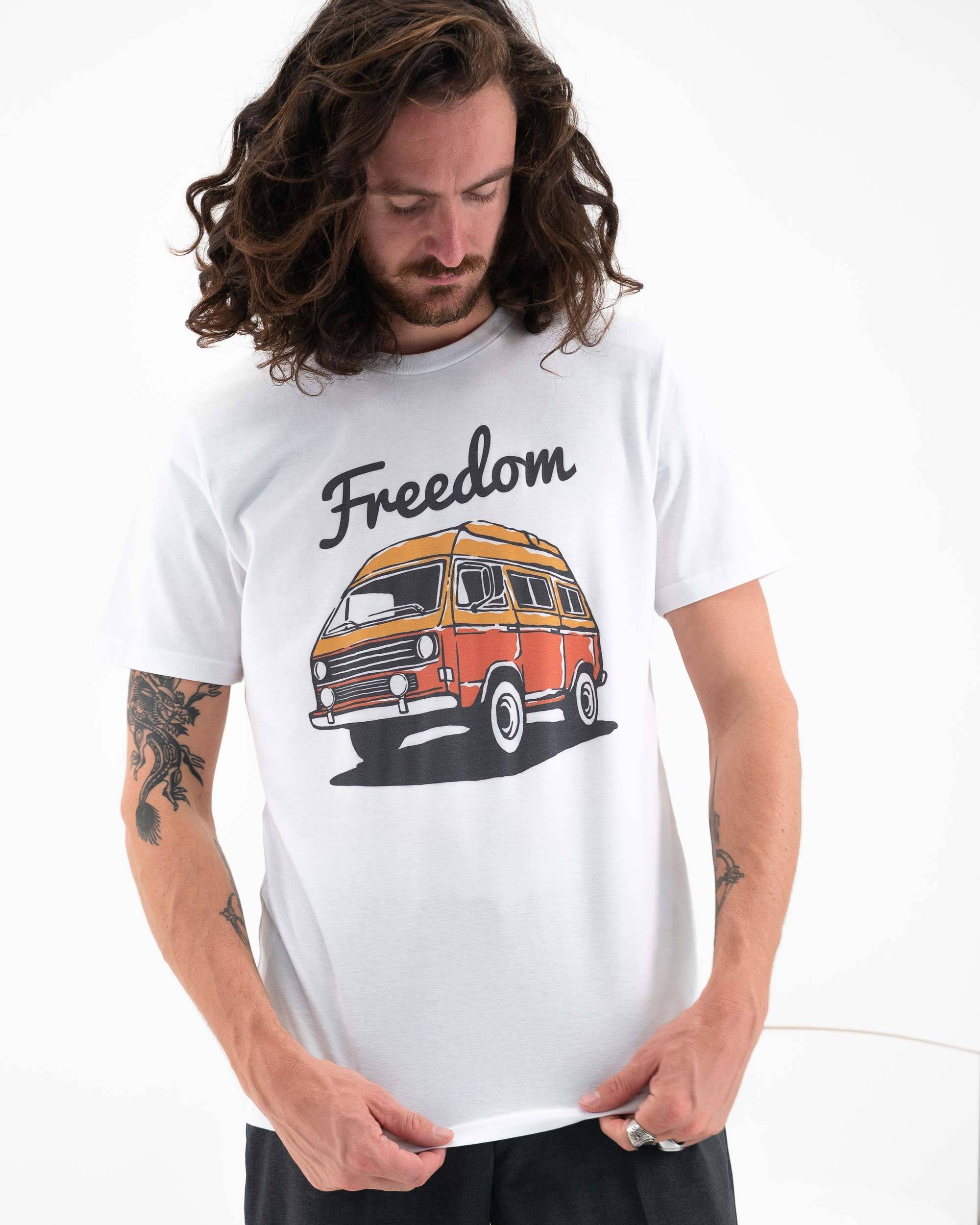 T-shirt Freedom Van (en promo) de couleur Blanc