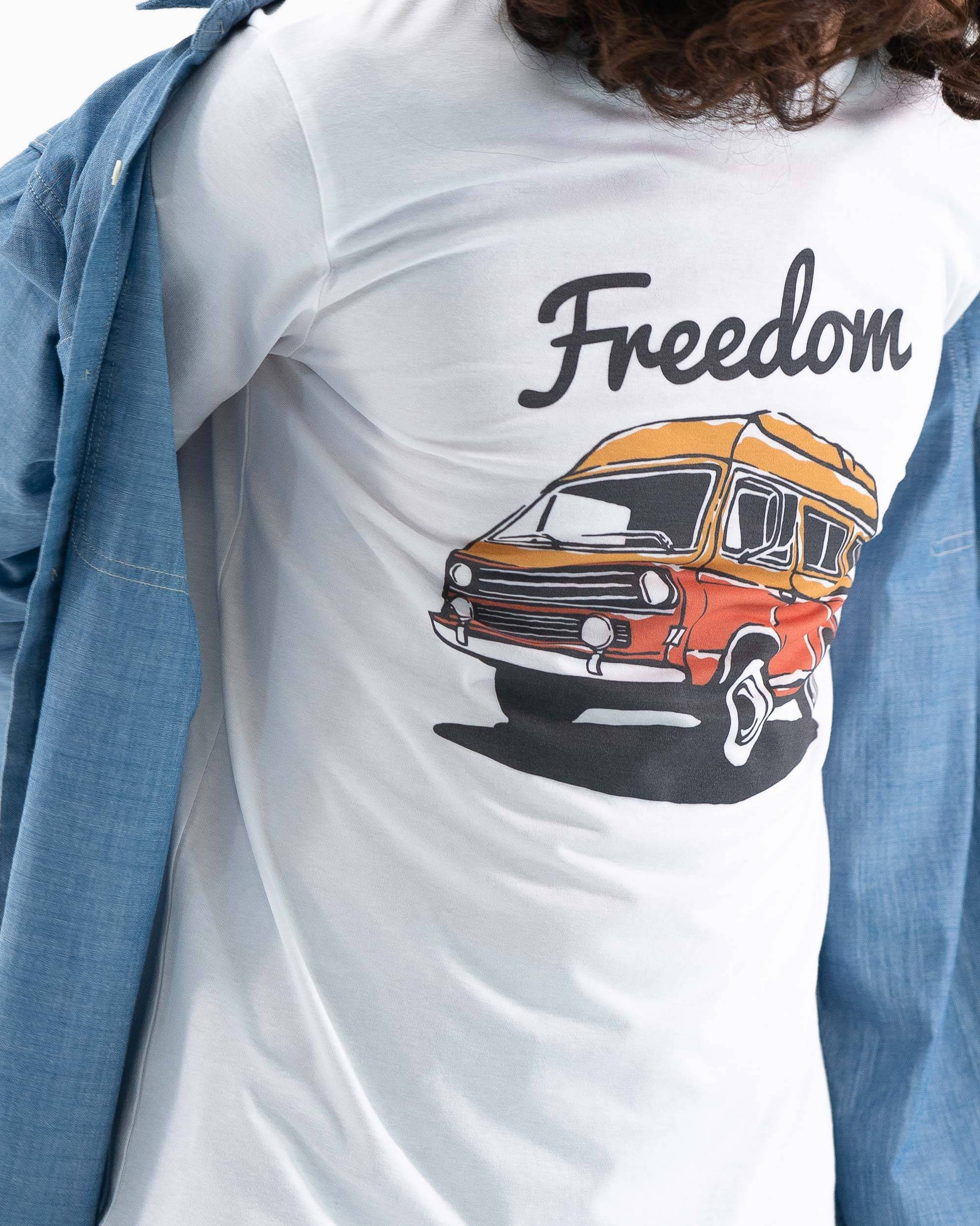 T-shirt Freedom Van (en promo) de couleur Blanc