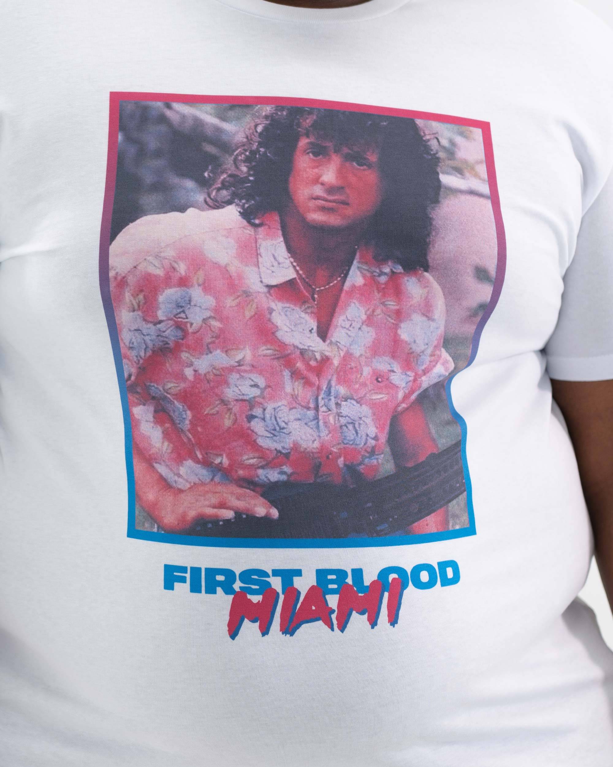 T-shirt First Blood Miami (en promo) de couleur Blanc