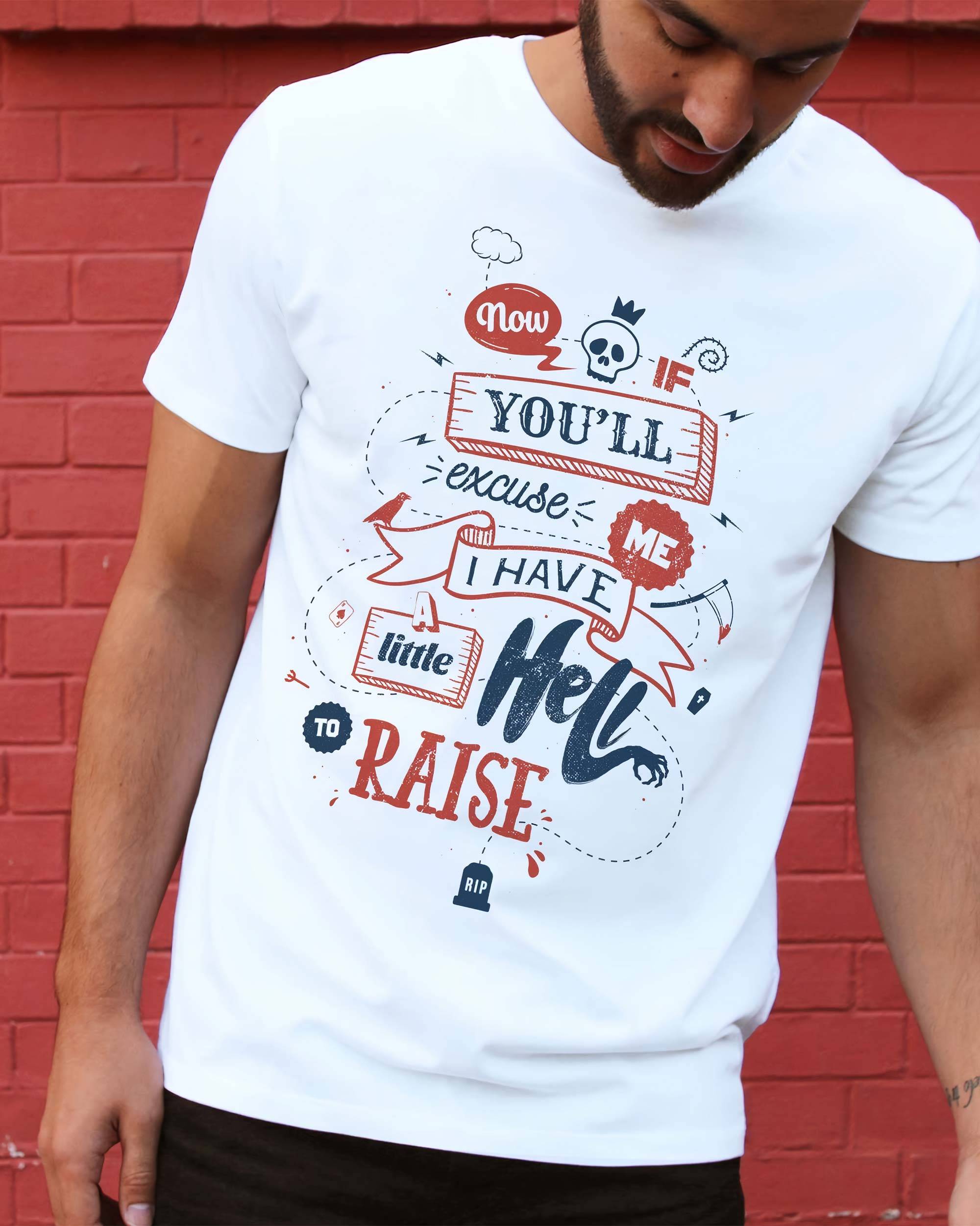 T-shirt Hell To Raise (en promo) de couleur Blanc