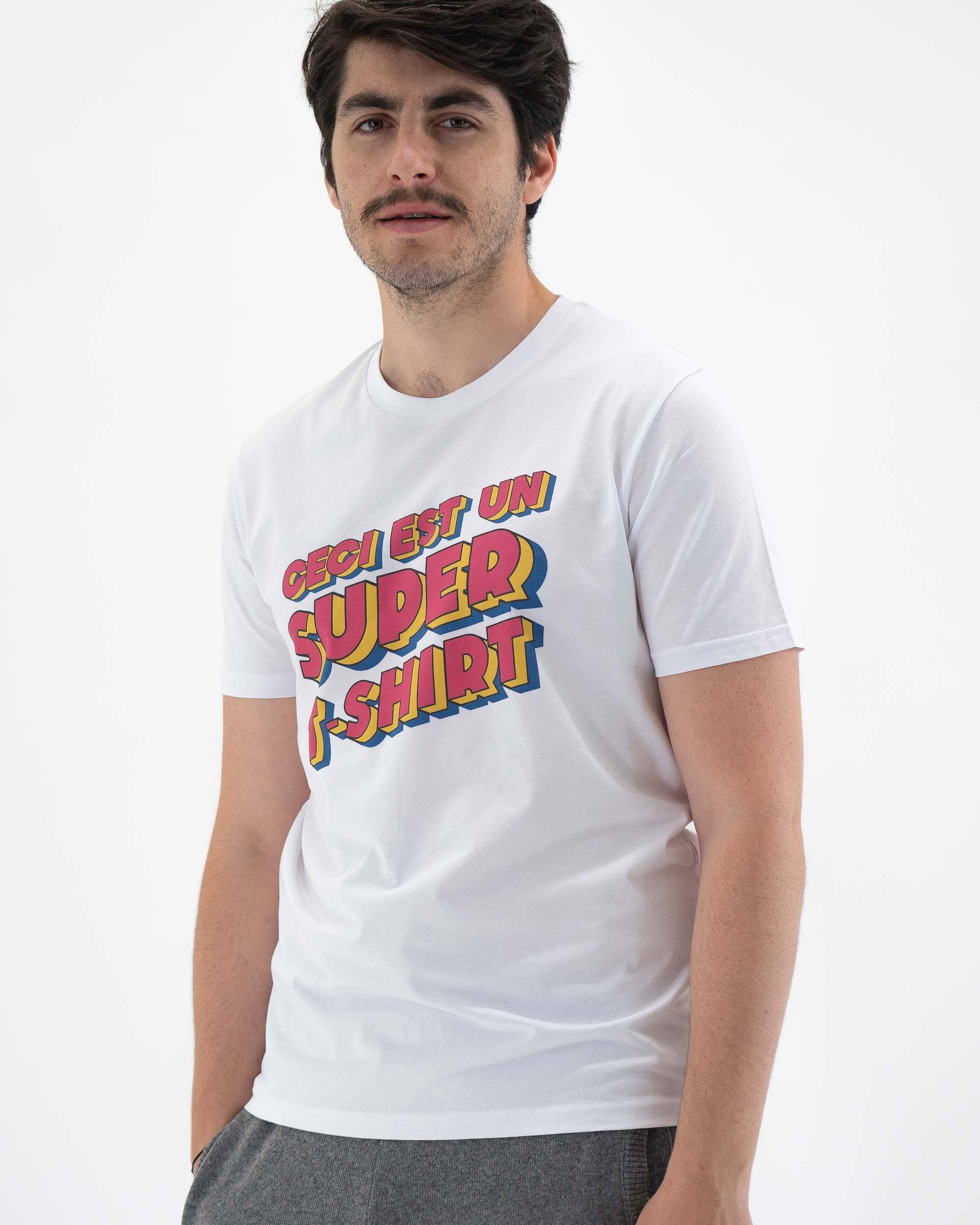 T-shirt Ceci Est Un Super T-shirt (en promo) de couleur Blanc