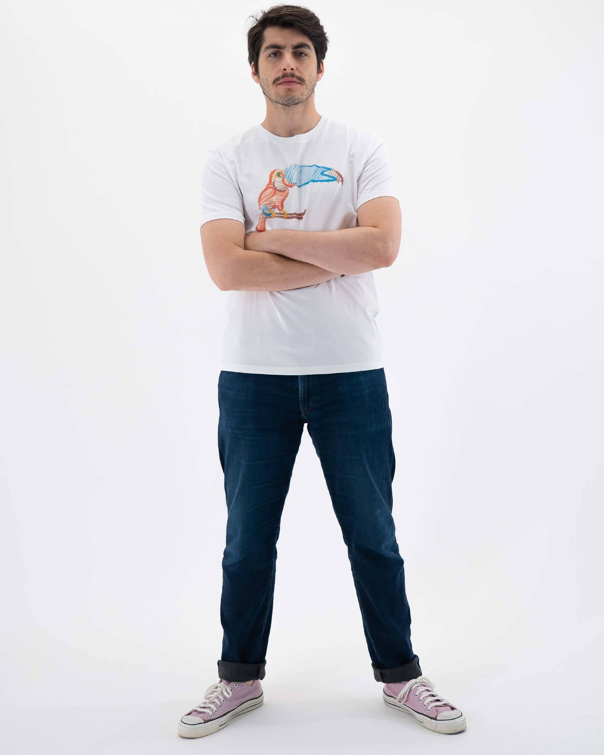 T-shirt Toucan (en promo) de couleur Blanc