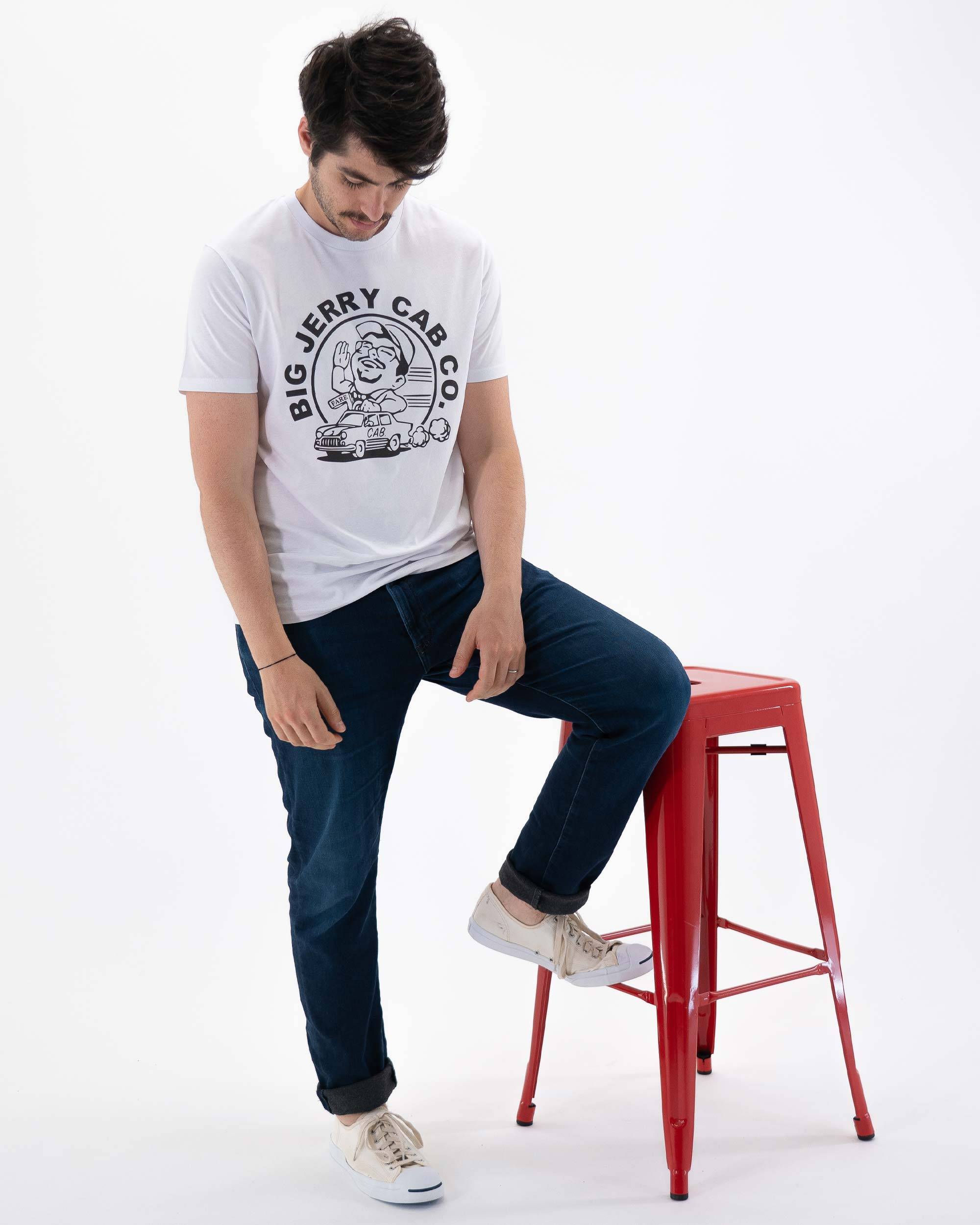 T-shirt Big Jerry Cab Co. (en promo) de couleur Blanc