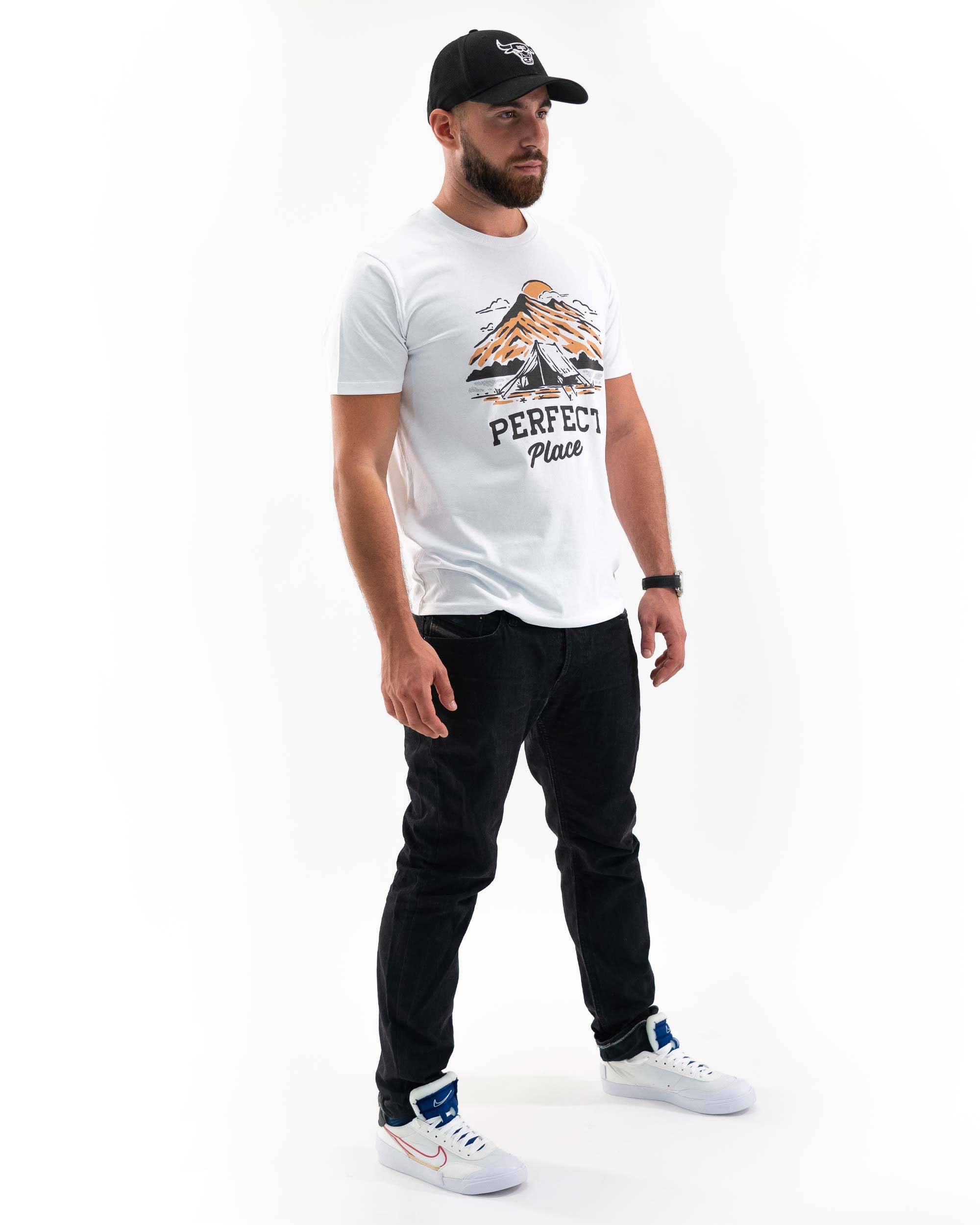 T-shirt Perfect Place (en promo) de couleur Blanc