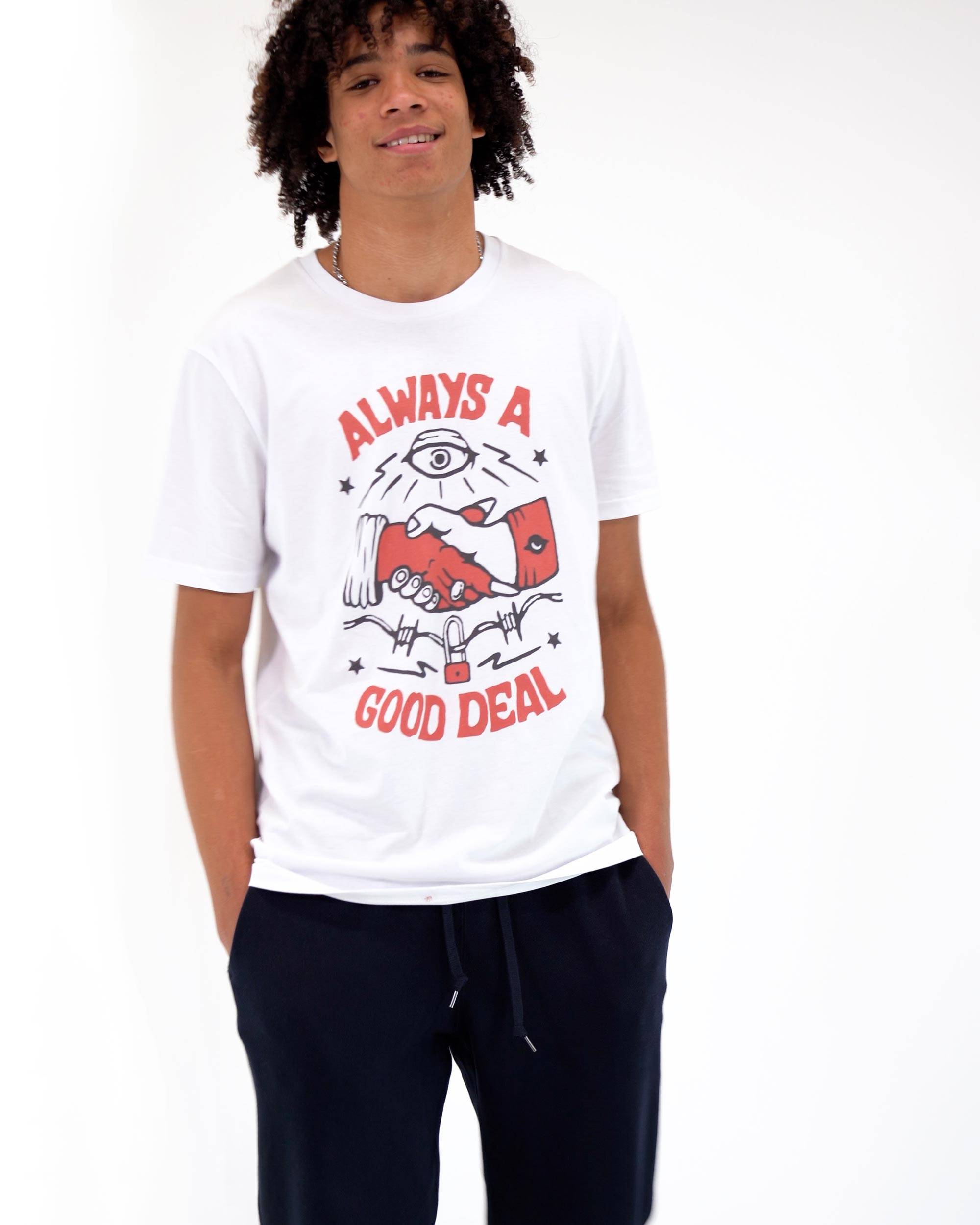 T-shirt Always A Good Deal (en promo) de couleur Blanc