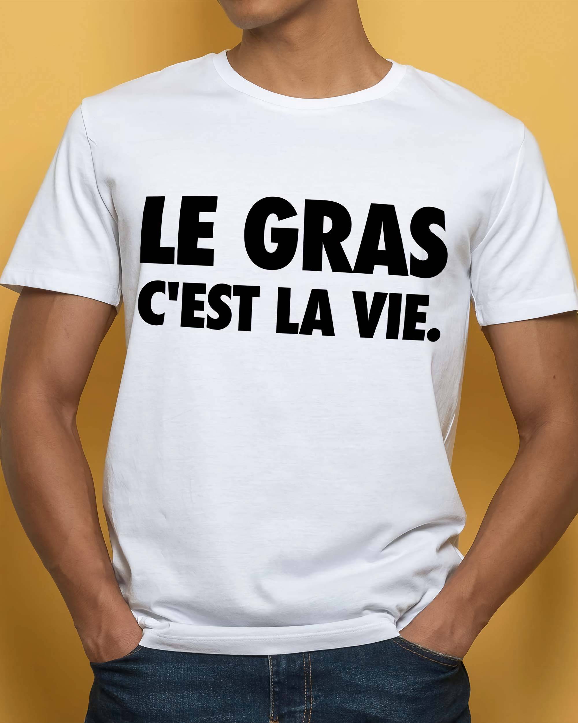 T-shirt Le Gras C'est la Vie (en promo) de couleur Blanc