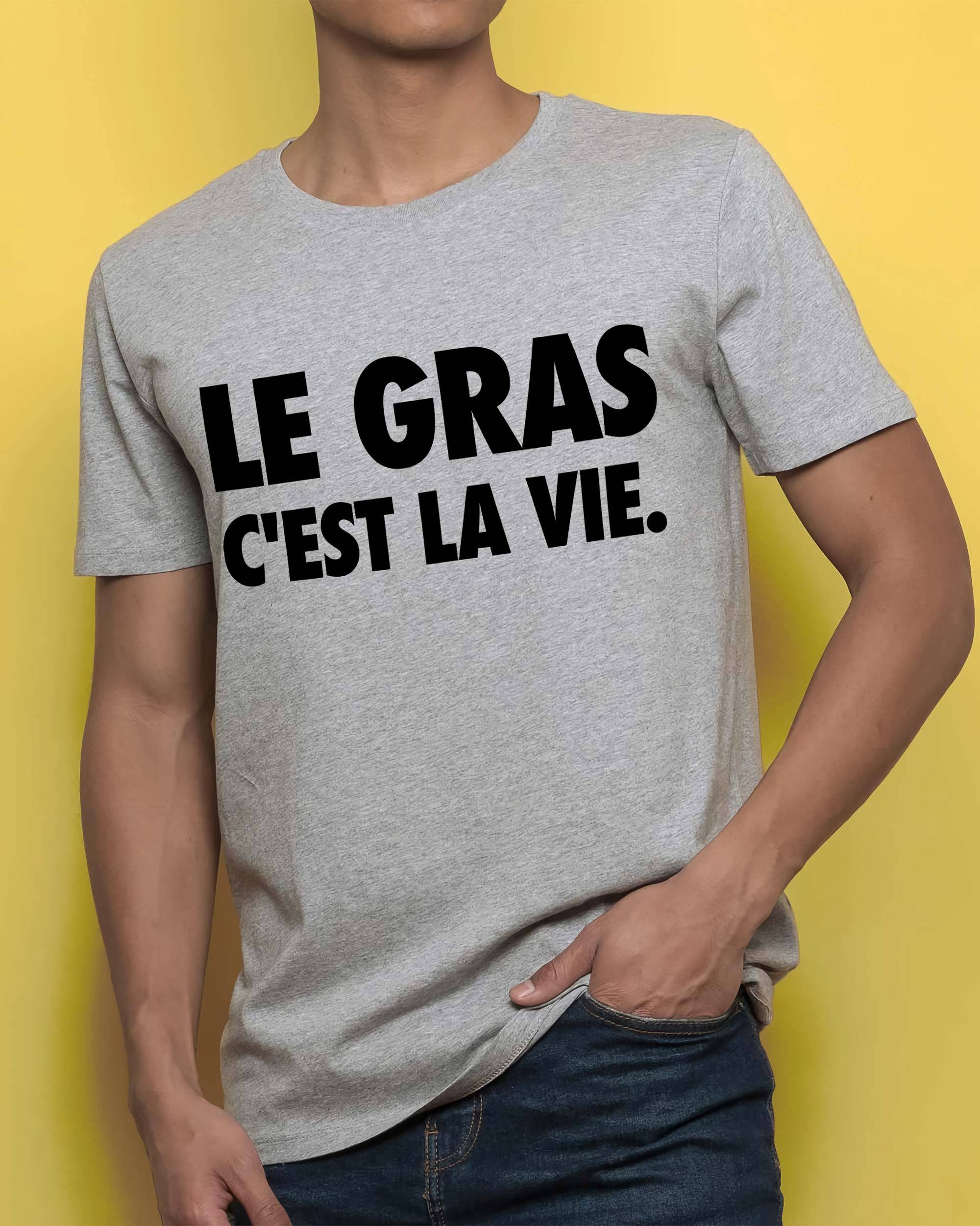 T-shirt Le Gras C'est la Vie (en promo) de couleur Blanc
