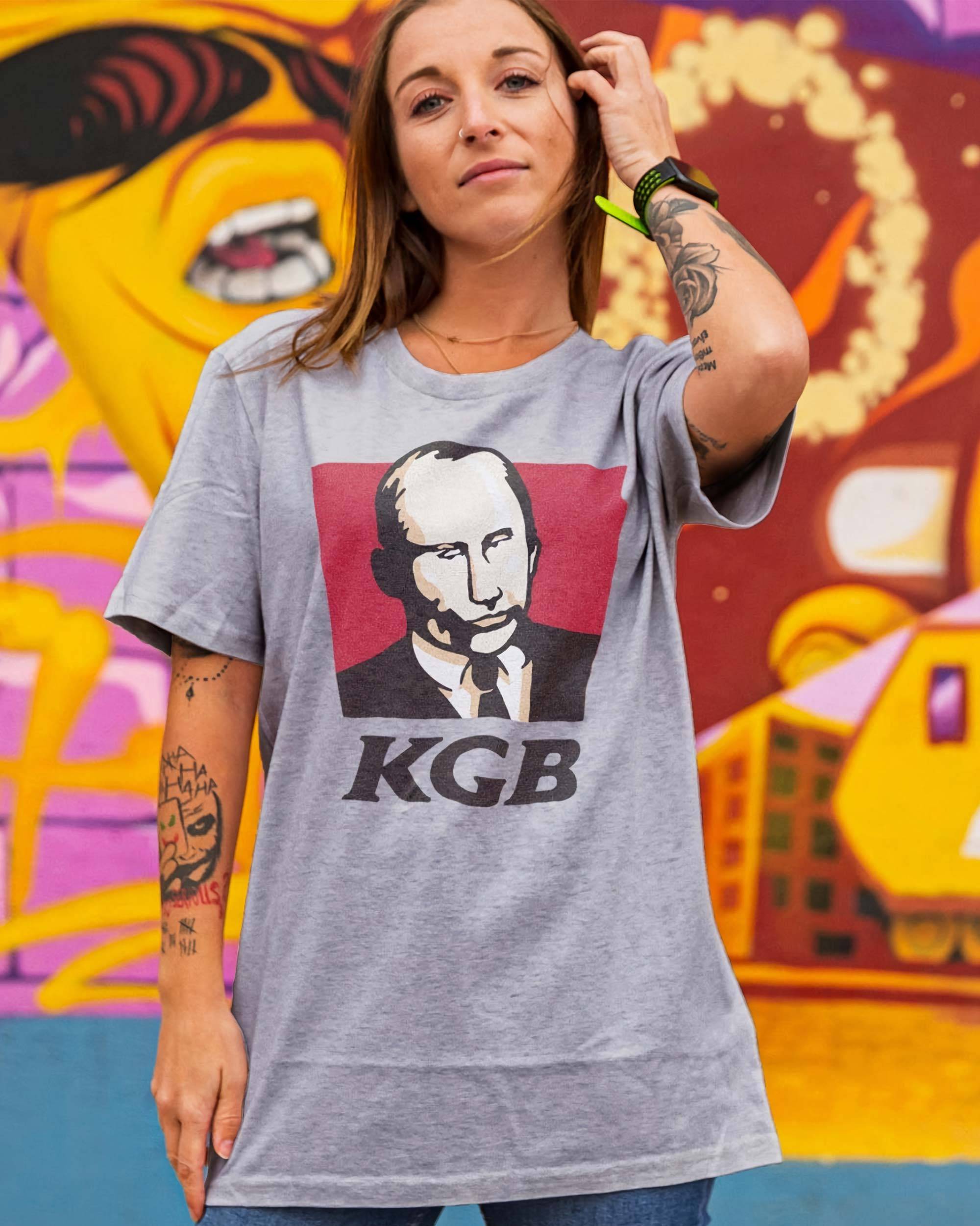 T-shirt Poulet KGB (en promo) de couleur Blanc