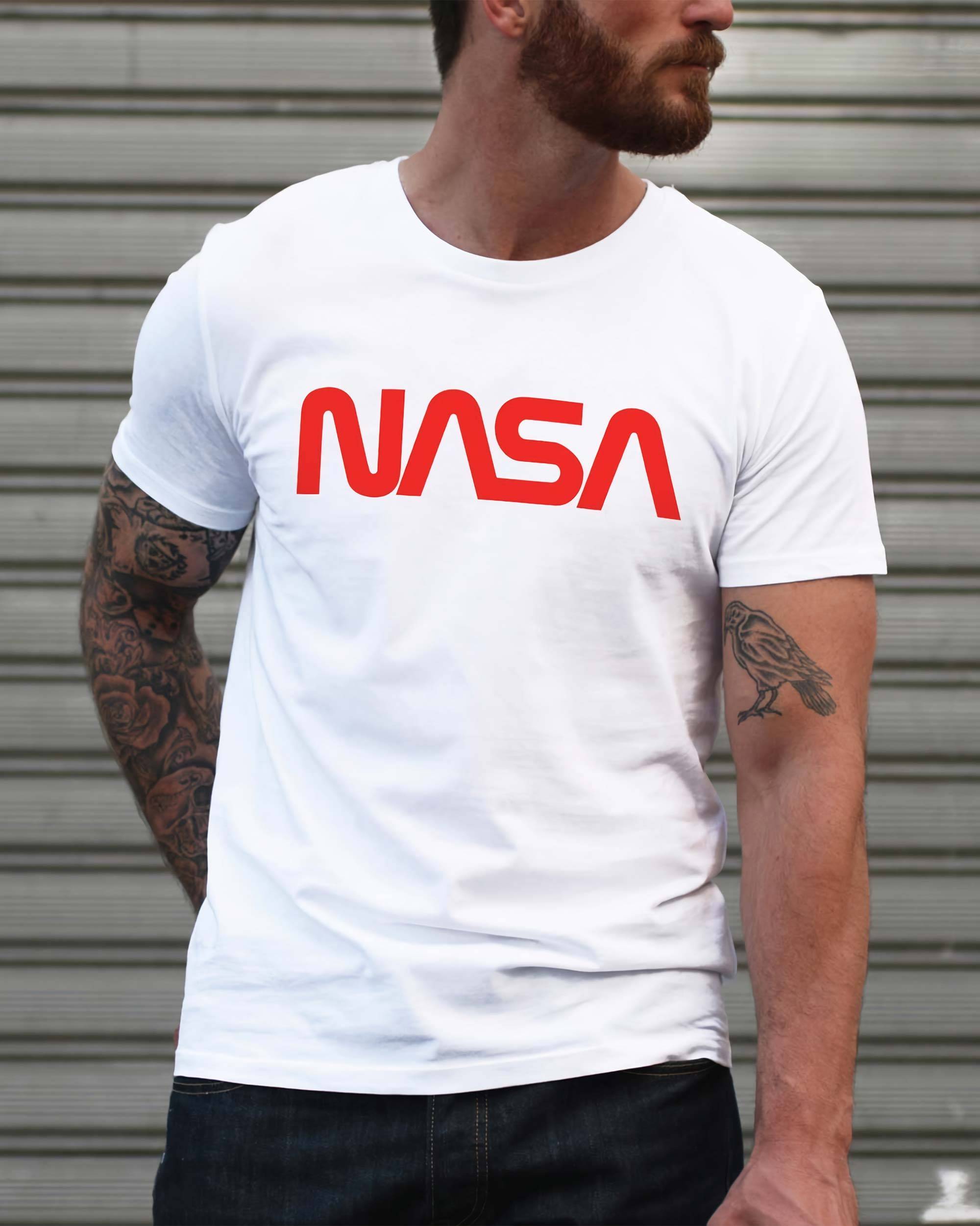 T-shirt Nasa Worm (en promo) de couleur Blanc