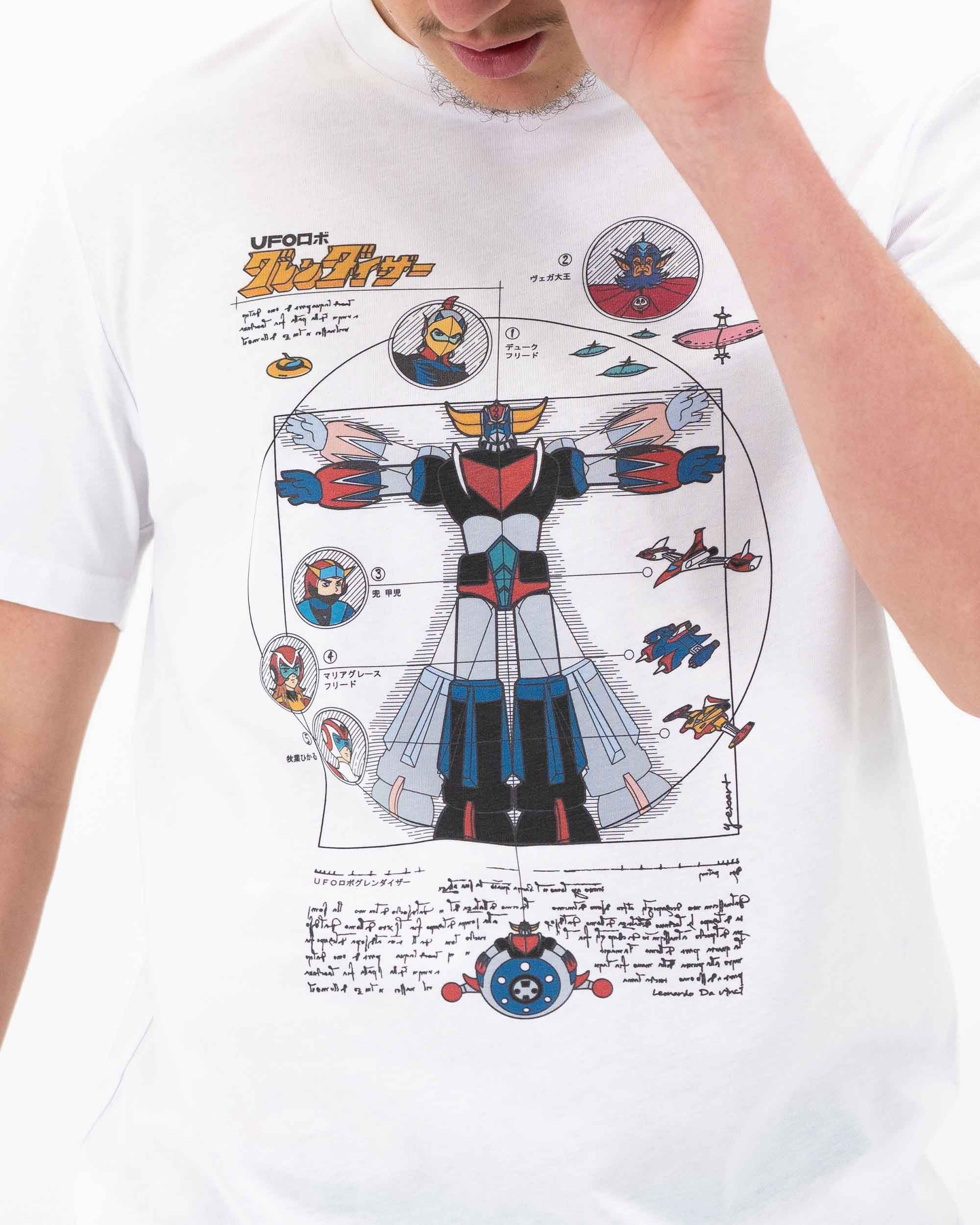 T-shirt Grendizer Da Vinci (en promo) de couleur Blanc