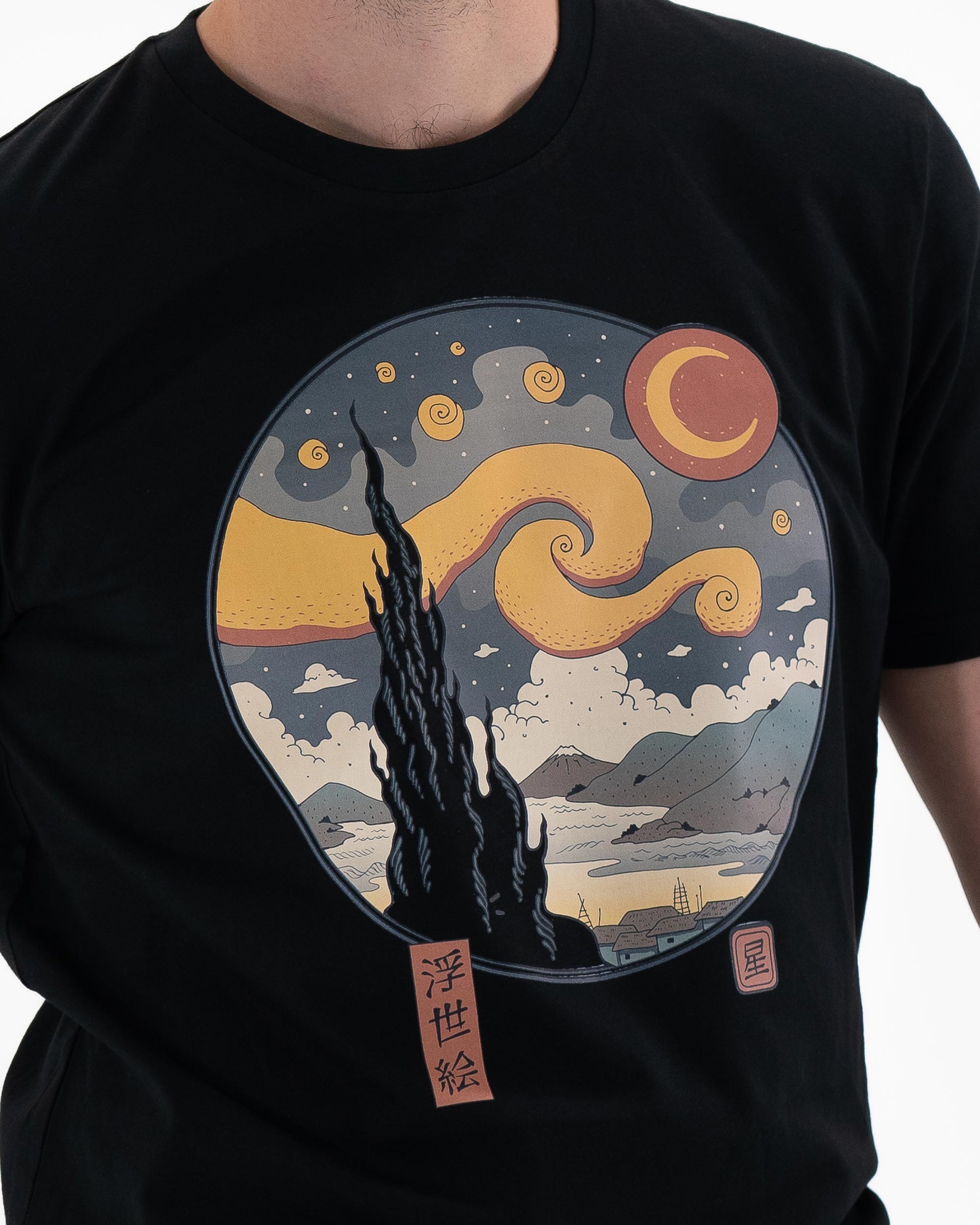 T-shirt La Nuit Étoilée (en promo) de couleur Noir