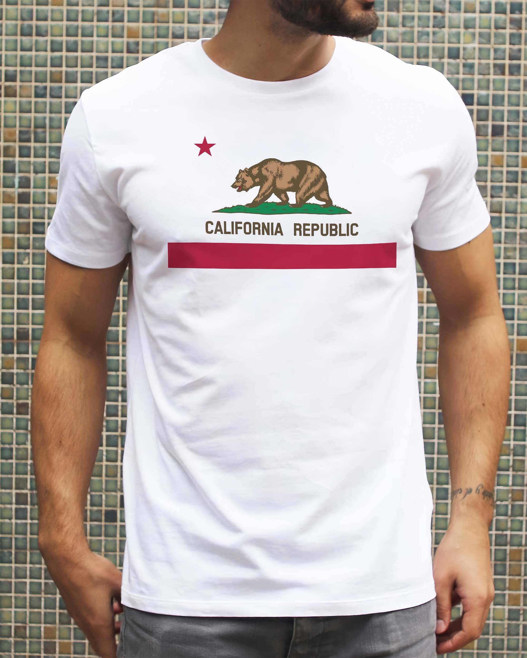 T-shirt California Republic (en promo) de couleur Blanc