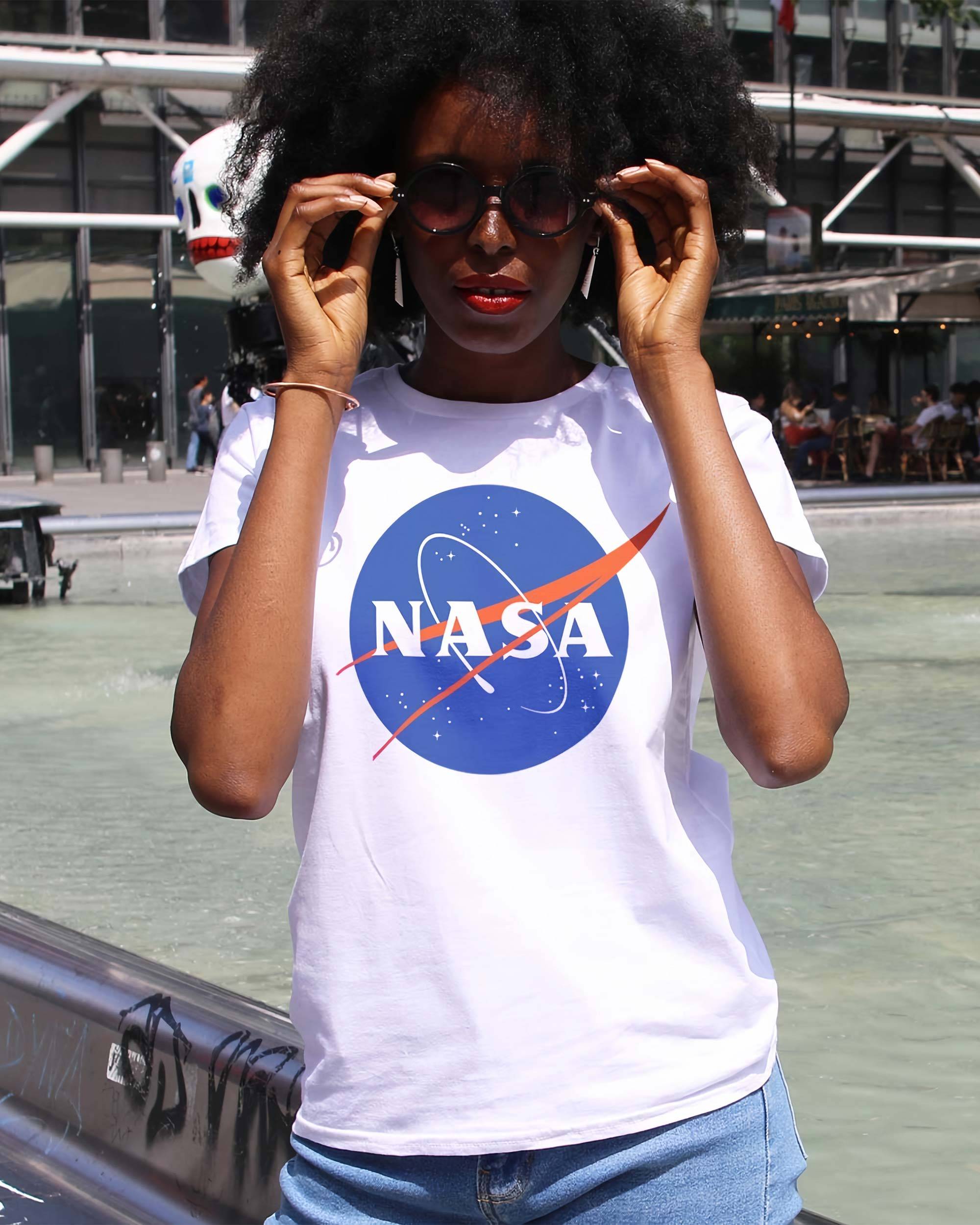 T-shirt NASA Logo (en promo) de couleur Blanc