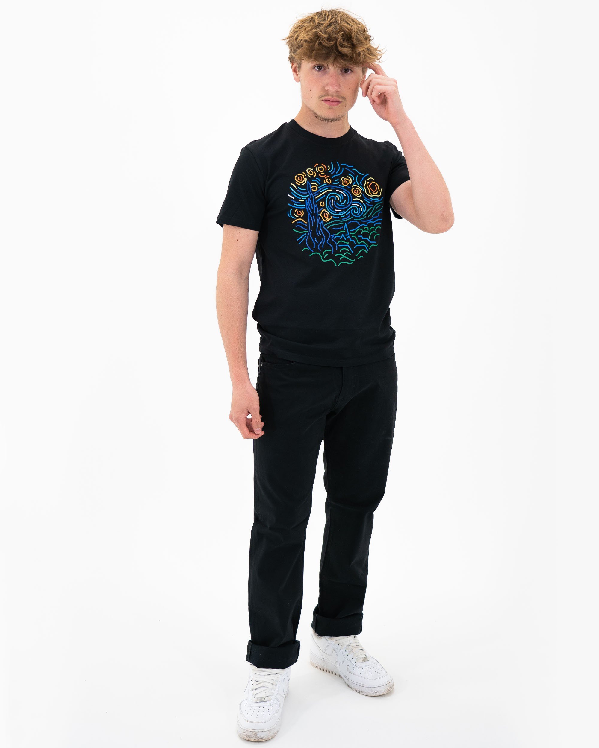 T-shirt Shiny Night (en promo) de couleur Noir