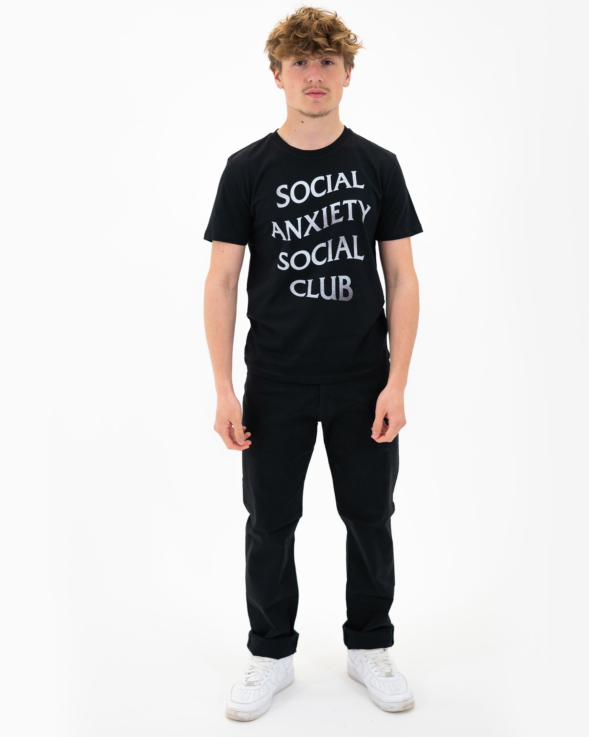 T-shirt Social Anxiety Social Club (en promo) de couleur Noir