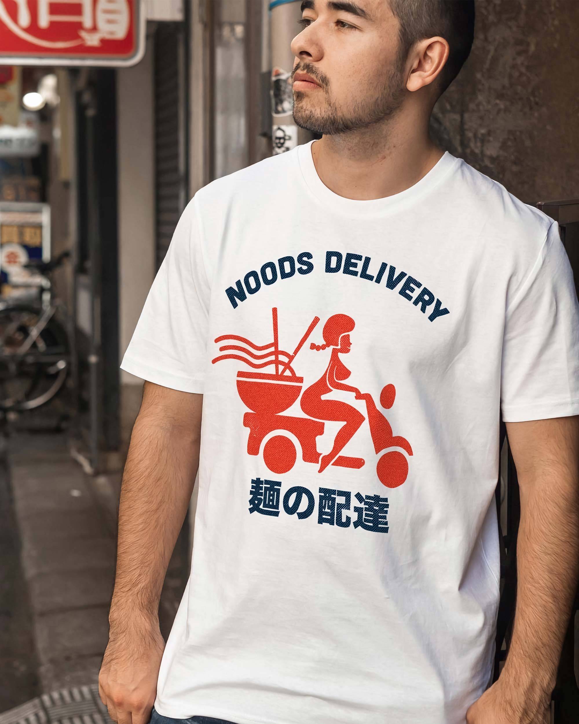 T-shirt Noods delivery (en promo) de couleur Blanc