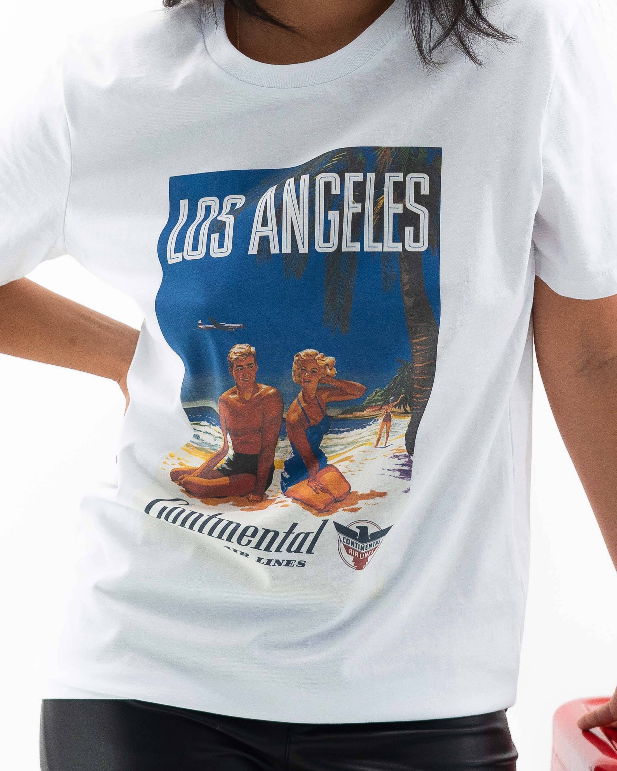 T-shirt Los Angeles (en promo) de couleur Blanc