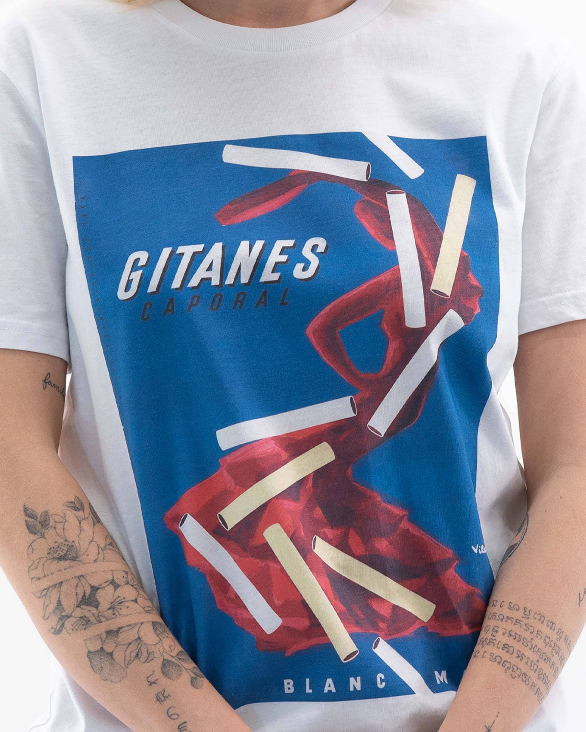 T-shirt Cigarettes Gitanes (en promo) de couleur Blanc