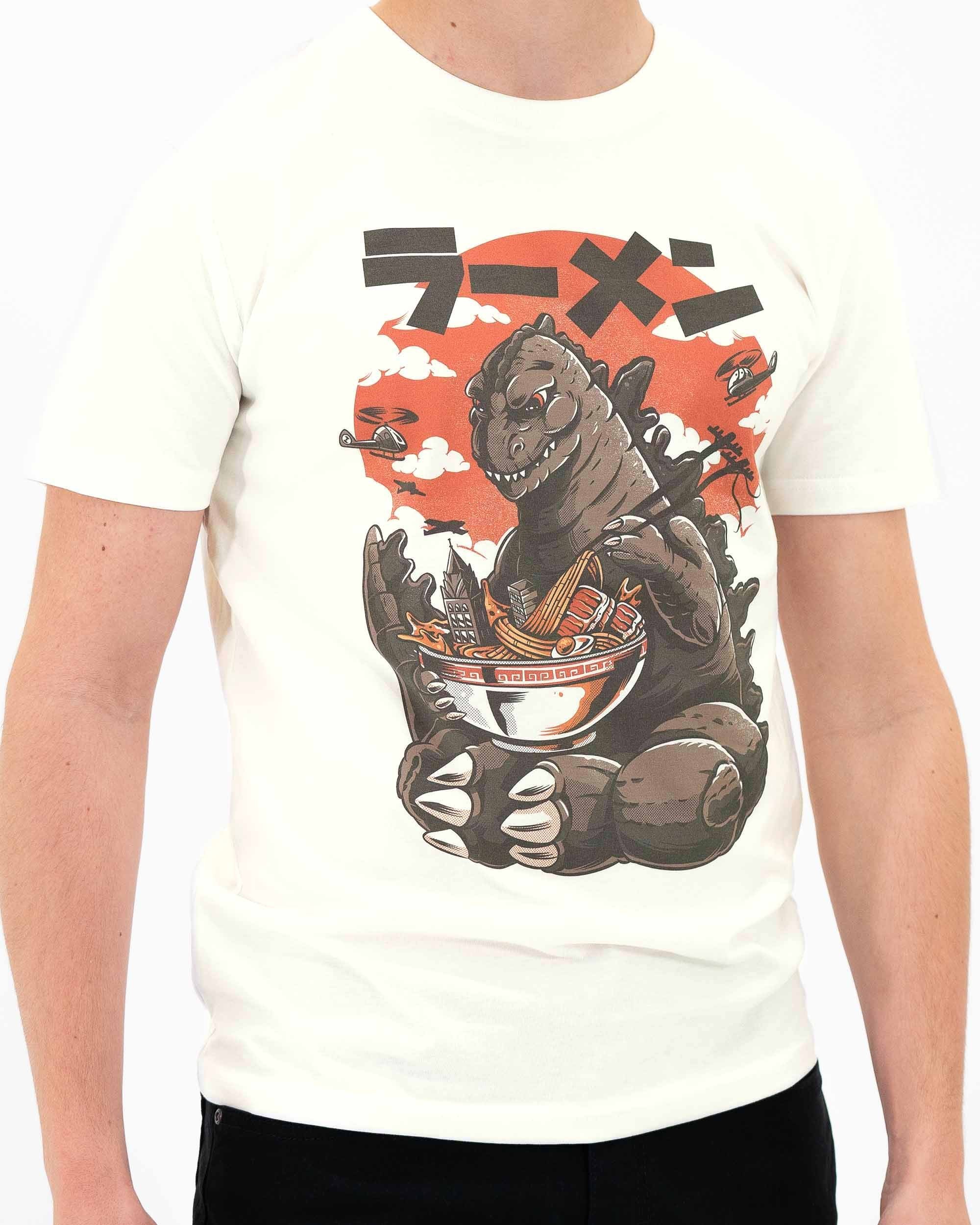 T-shirt Kaiju's Ramen (en promo) de couleur Blanc cassé