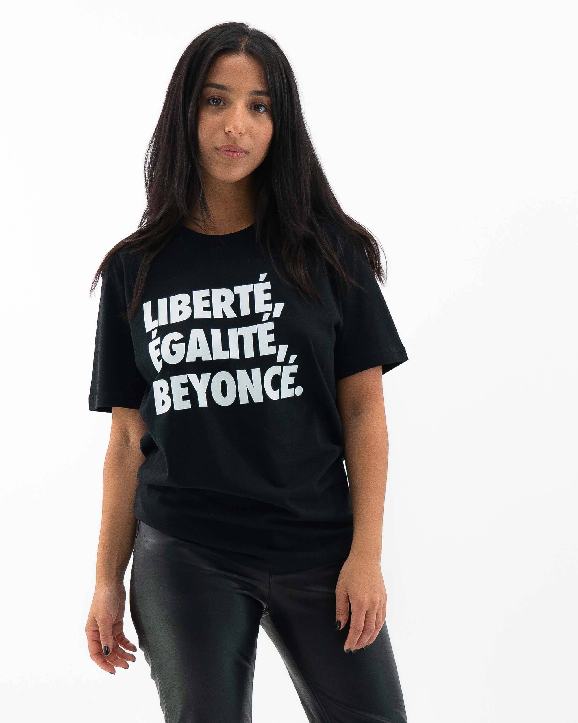 T-shirt Liberté, Égalité, Beyoncé (en promo) de couleur Blanc