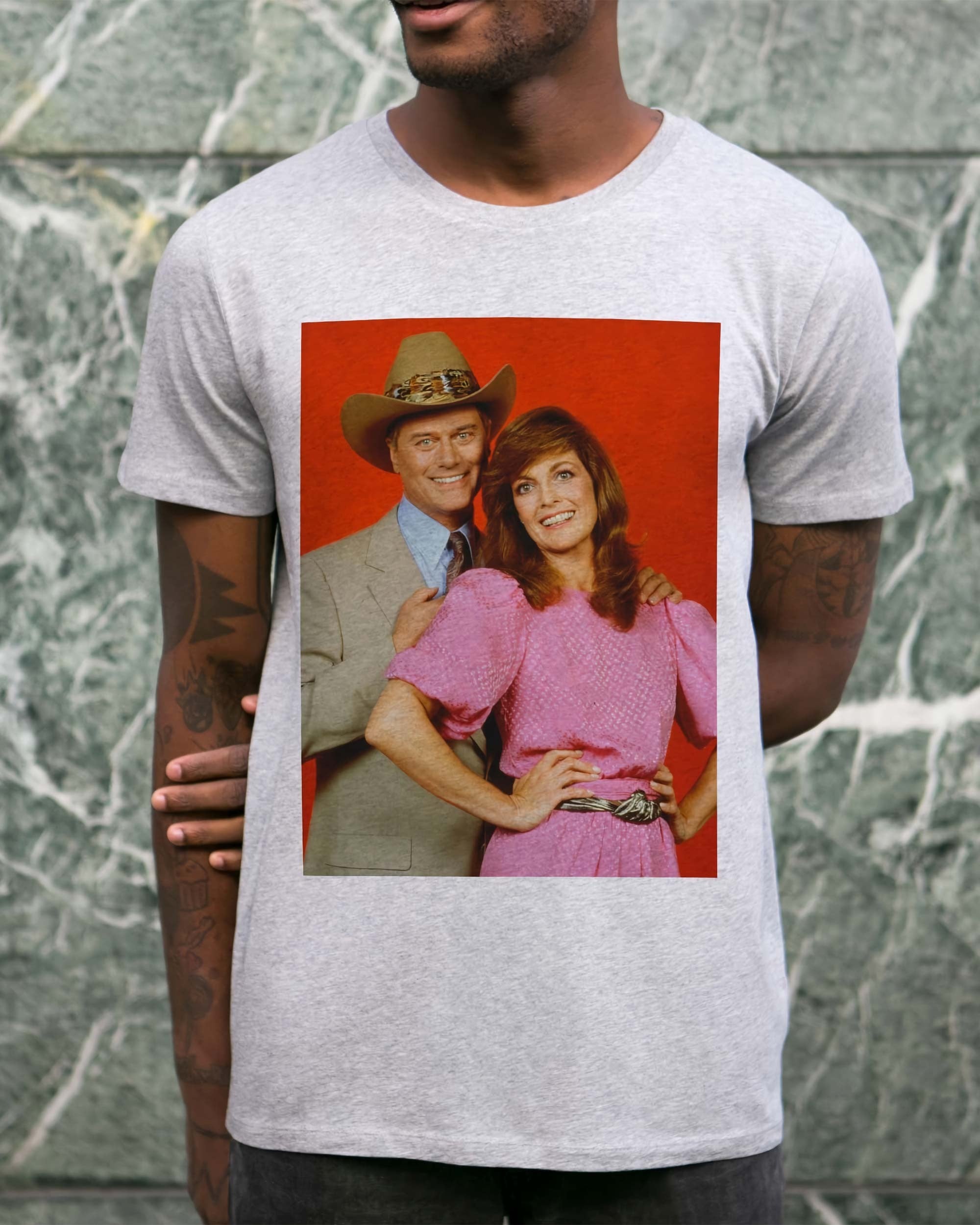T-shirt JR Ewing & Sue Ellen (en promo) de couleur Blanc